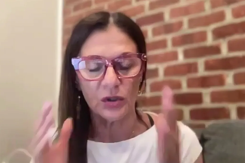 Principal Rosa Amato is seen during an online town hall meeting. 