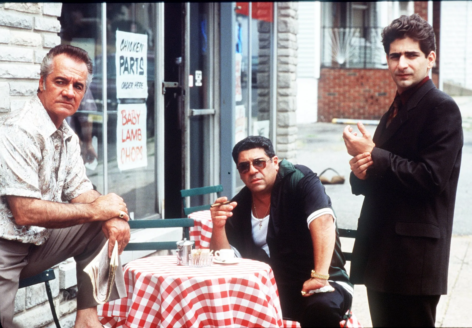 Tony Sirico, Vincent Pastore, and Michael Imperioli on set for 