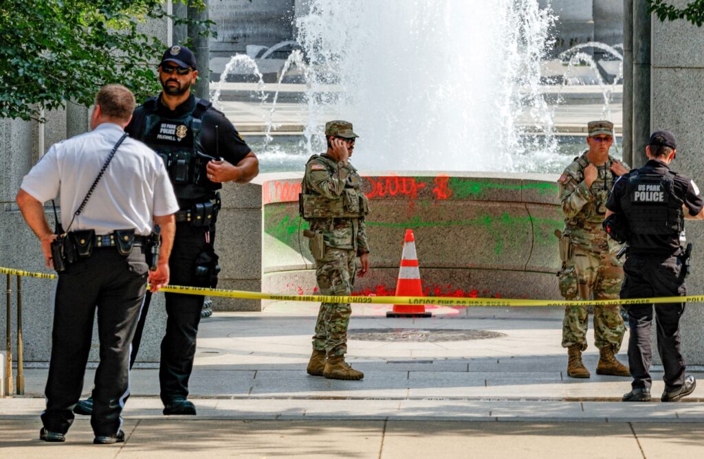 World War II Memorial on National Mall vandalized with graffiti and bubbles