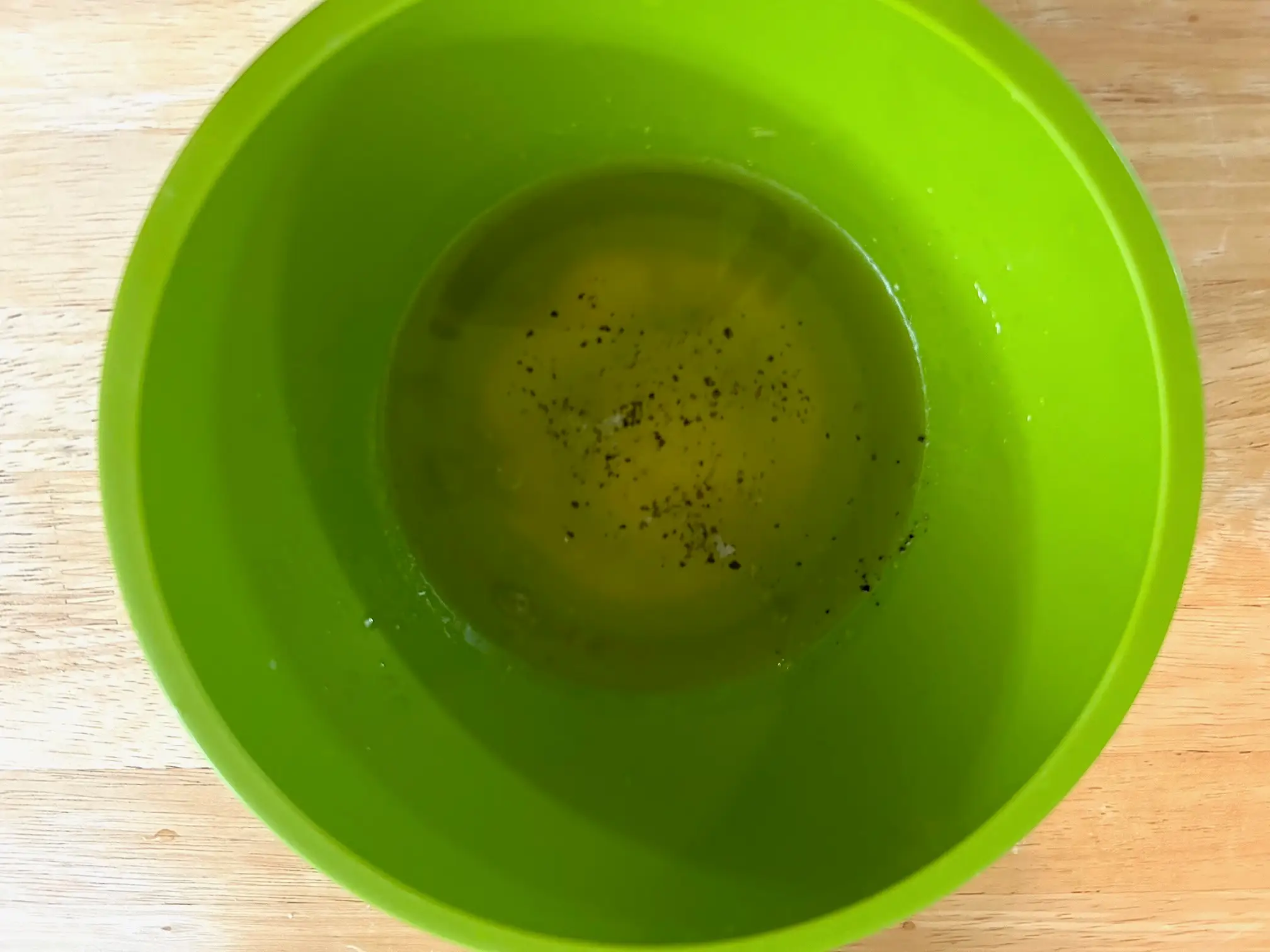 Making the dressing for Ina Garten's Greek Orzo Salad