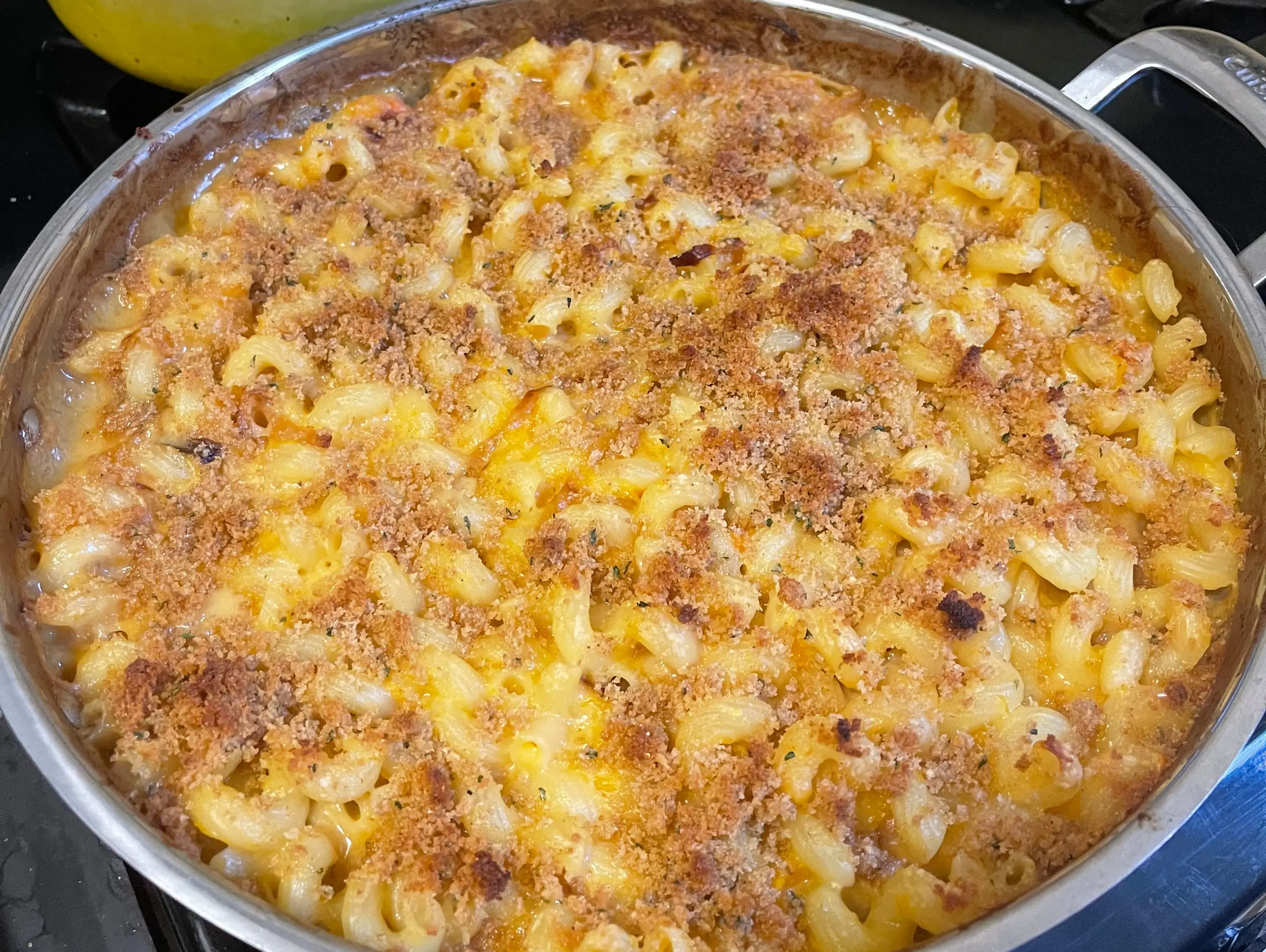 The finished butternut squash macaroni and cheese.