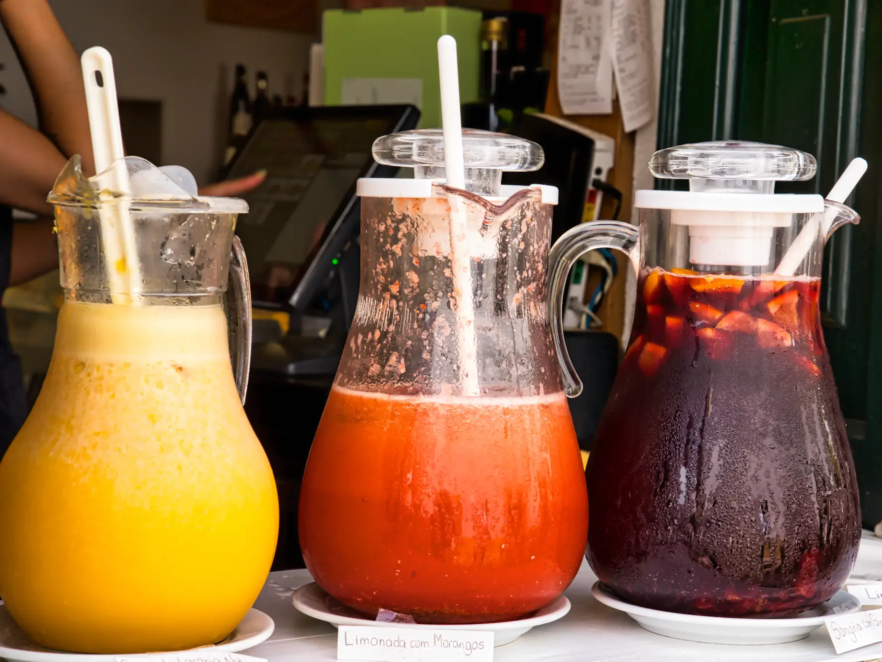 big jugs of batch cocktails
