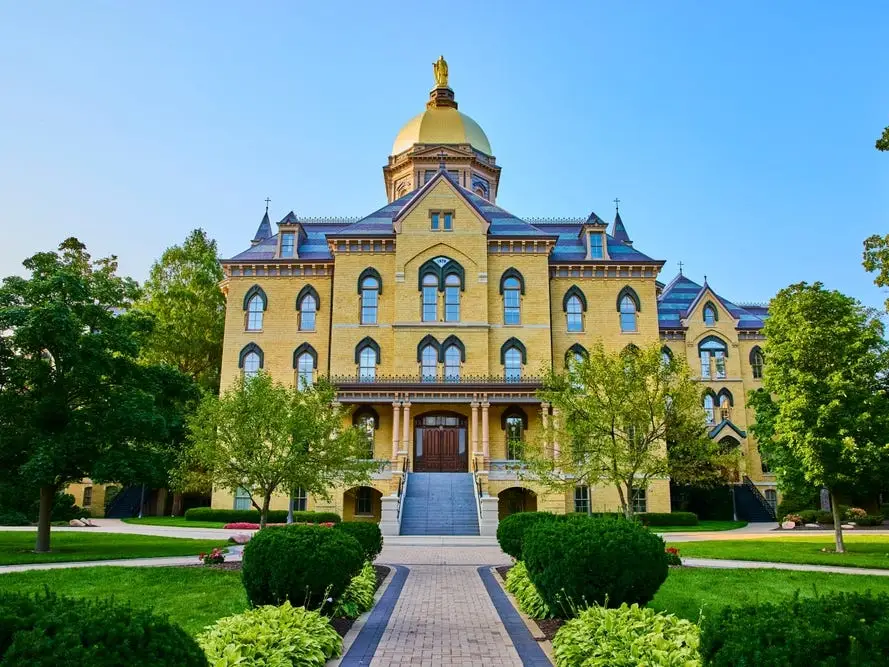 The main building at the University of Notre Dame.