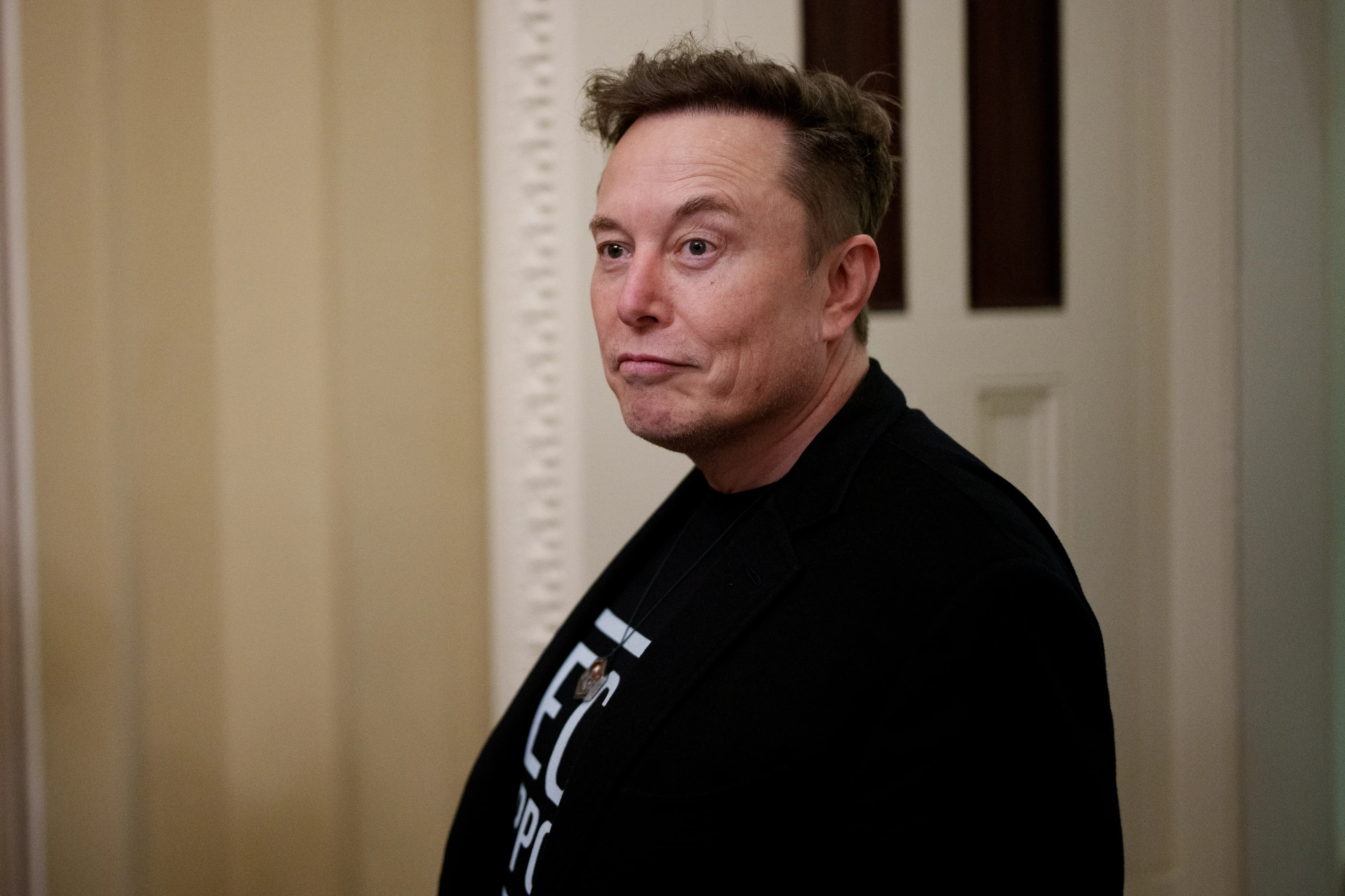 Elon Musk raising an eyebrow.