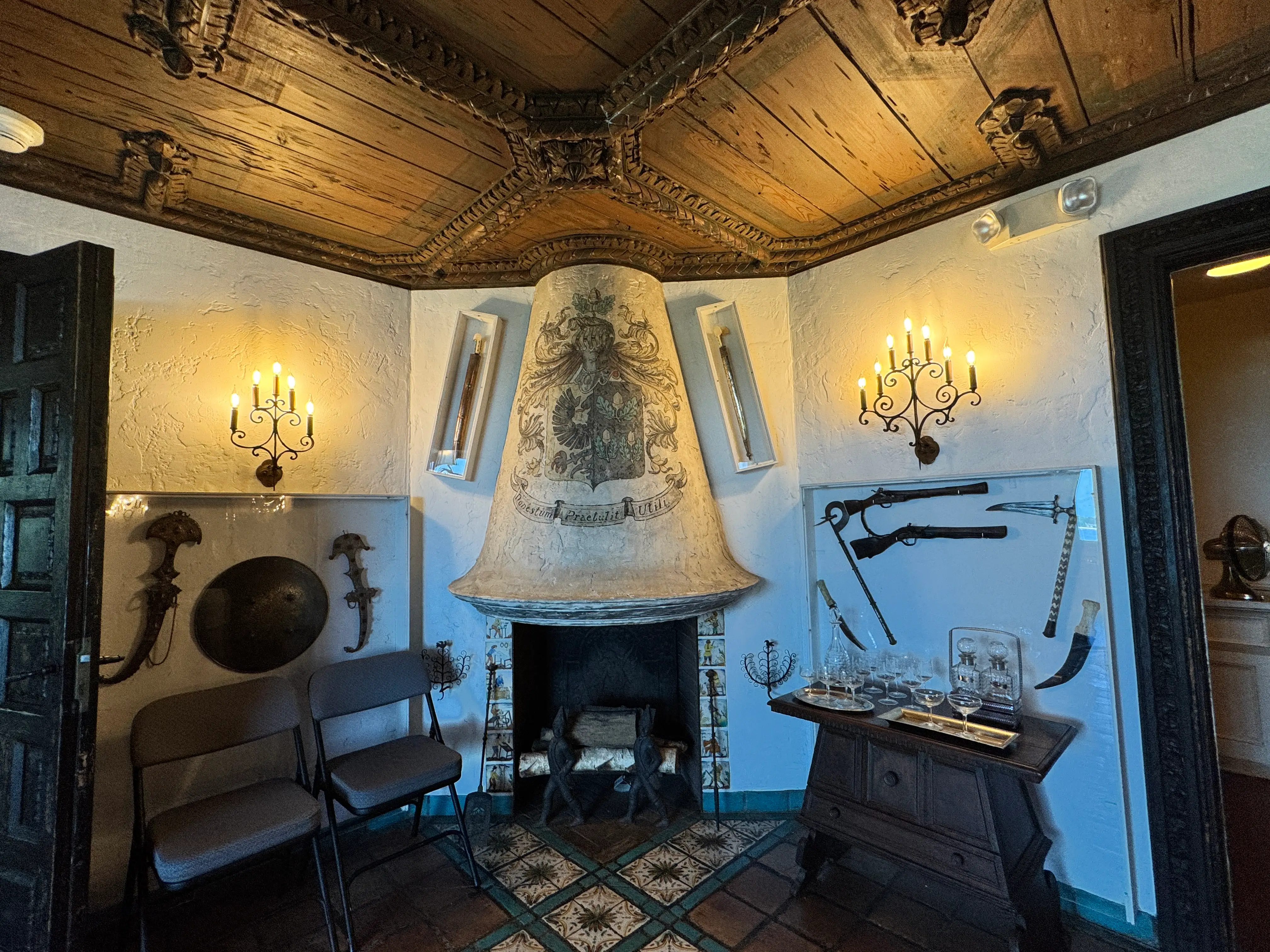 fireplace in dining room at vanderbilt