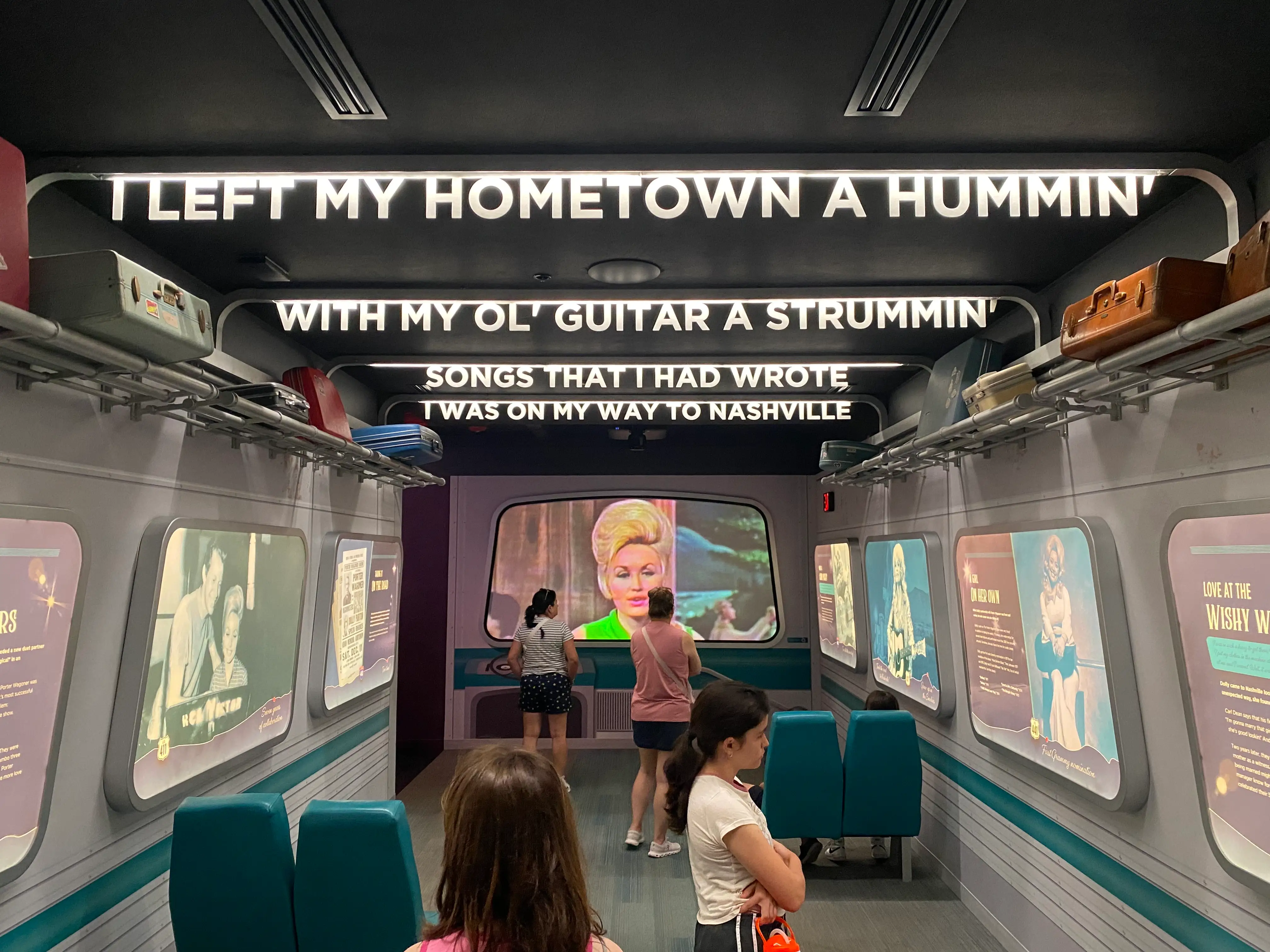 Insider the Dollywood experience musuem, with pictures of Dolly Parton