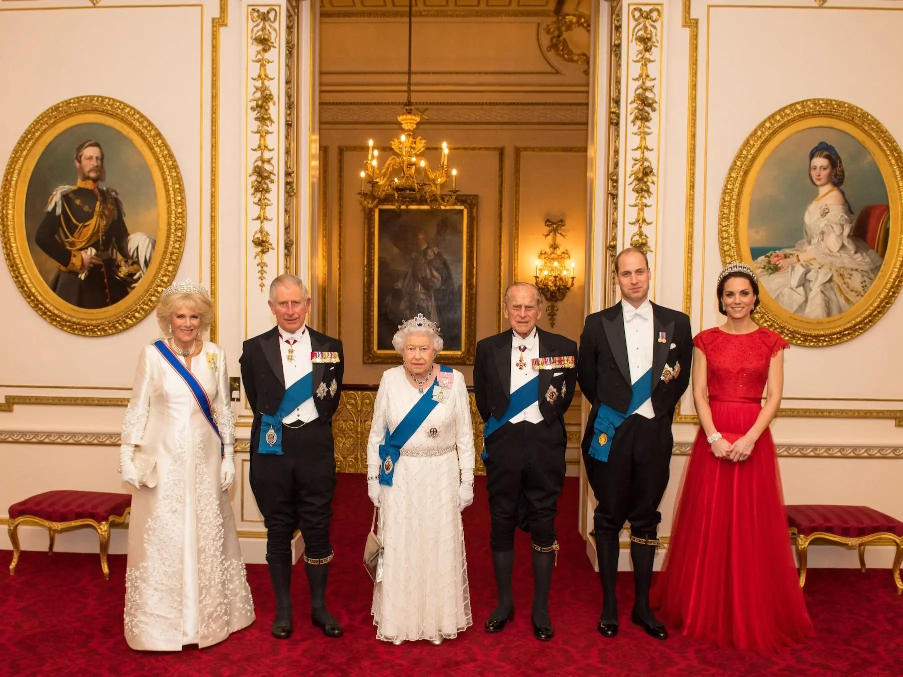 The royal family at Buckingham Palace in 2016.