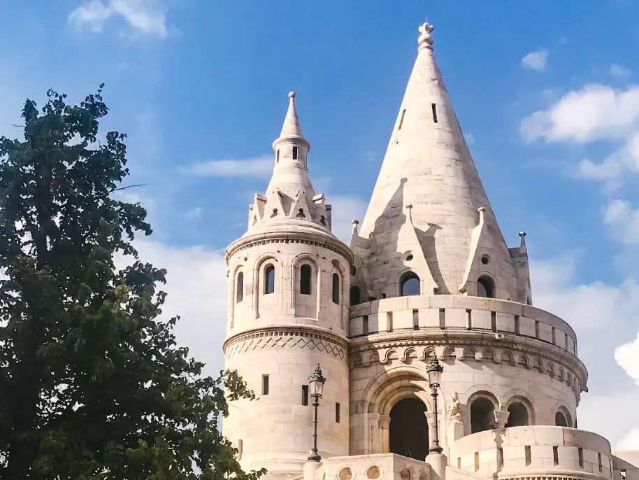 Turrets of Fisherman's Bastion in Budapest, Hungary.