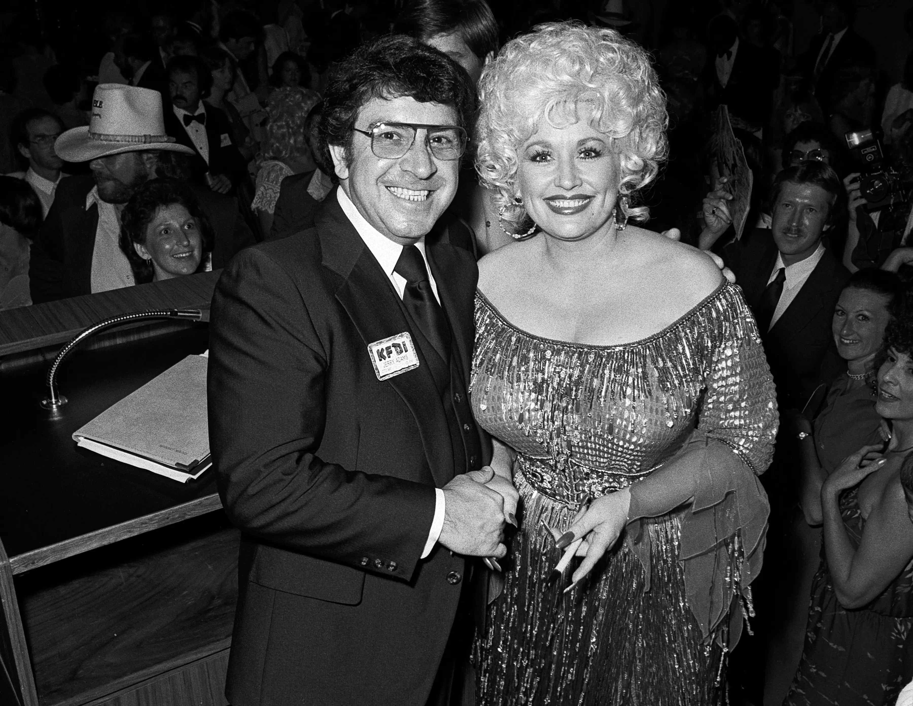 KFDI Radio personality Jerry Adams and Dolly Parton attended 