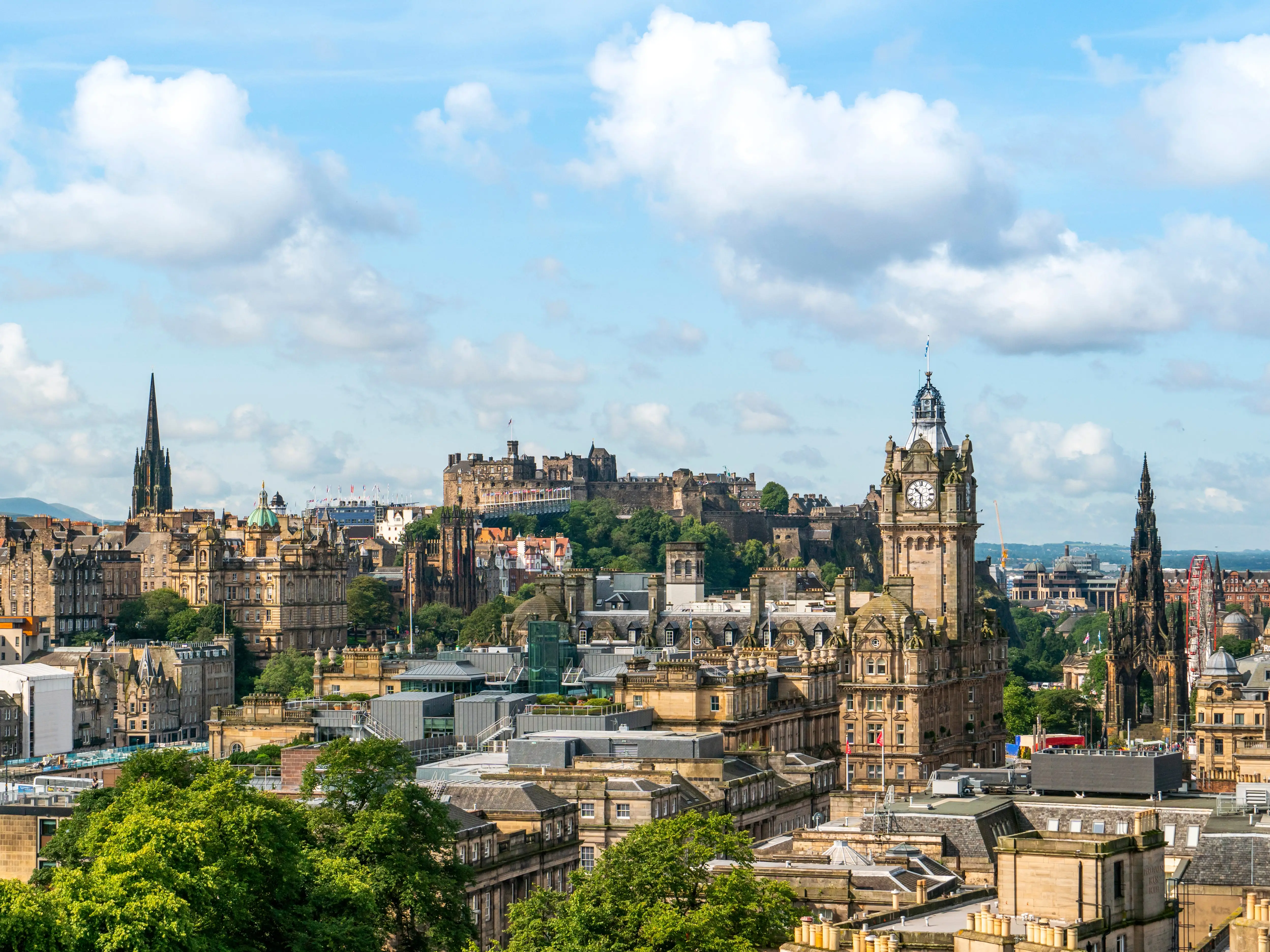 The skyline of Edinburgh.