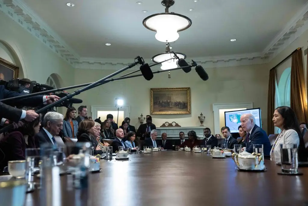 Joe Biden in the Cabinet Room.