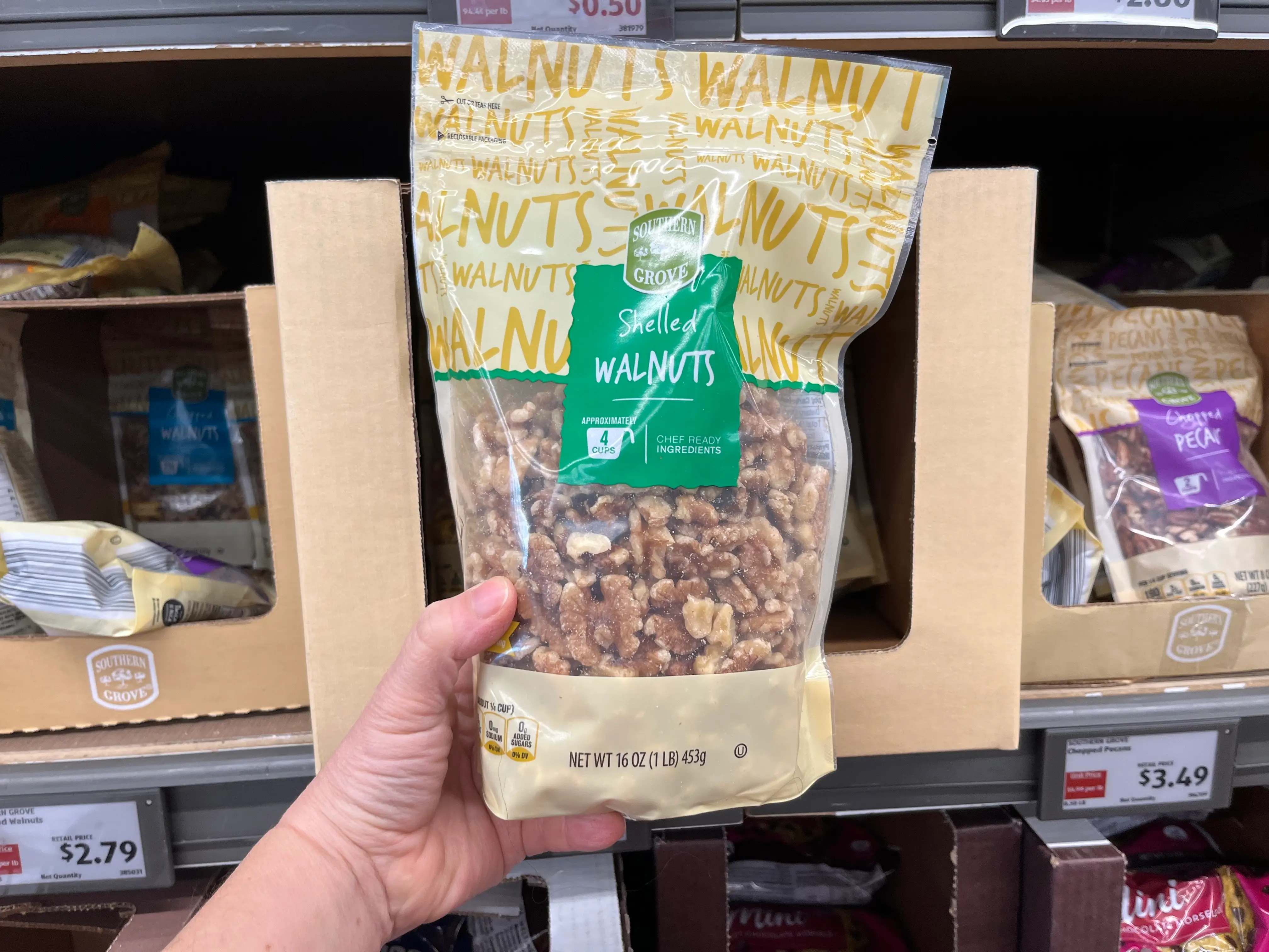 shelled walnuts at aldi