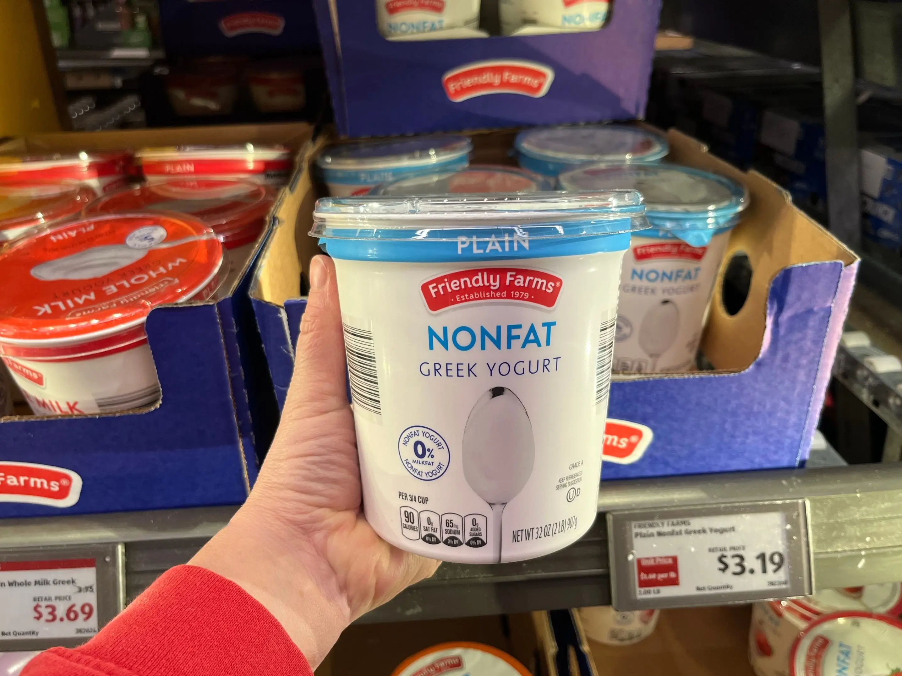 Tub of Greek yogurt at Aldi