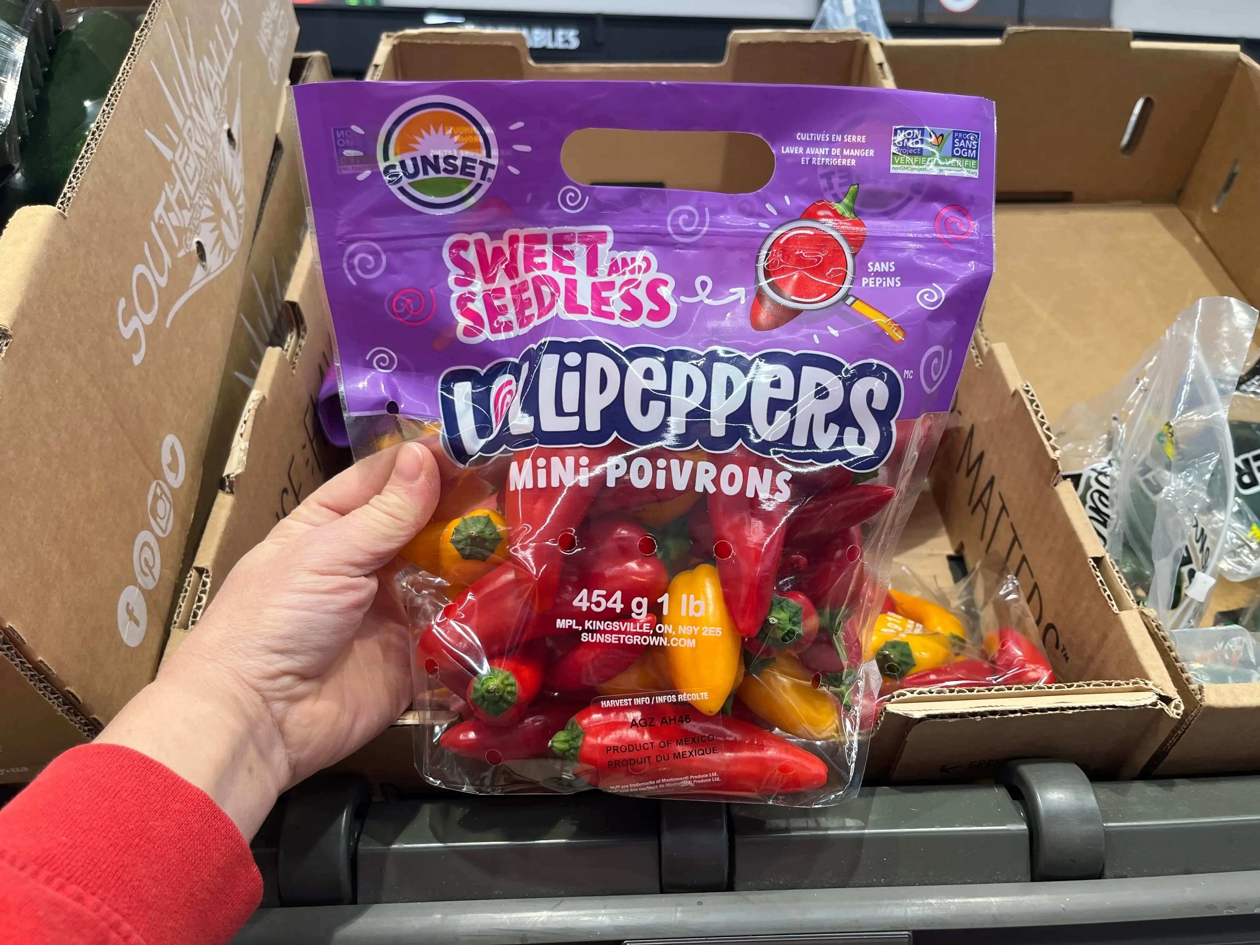 seedless peppers at Aldi