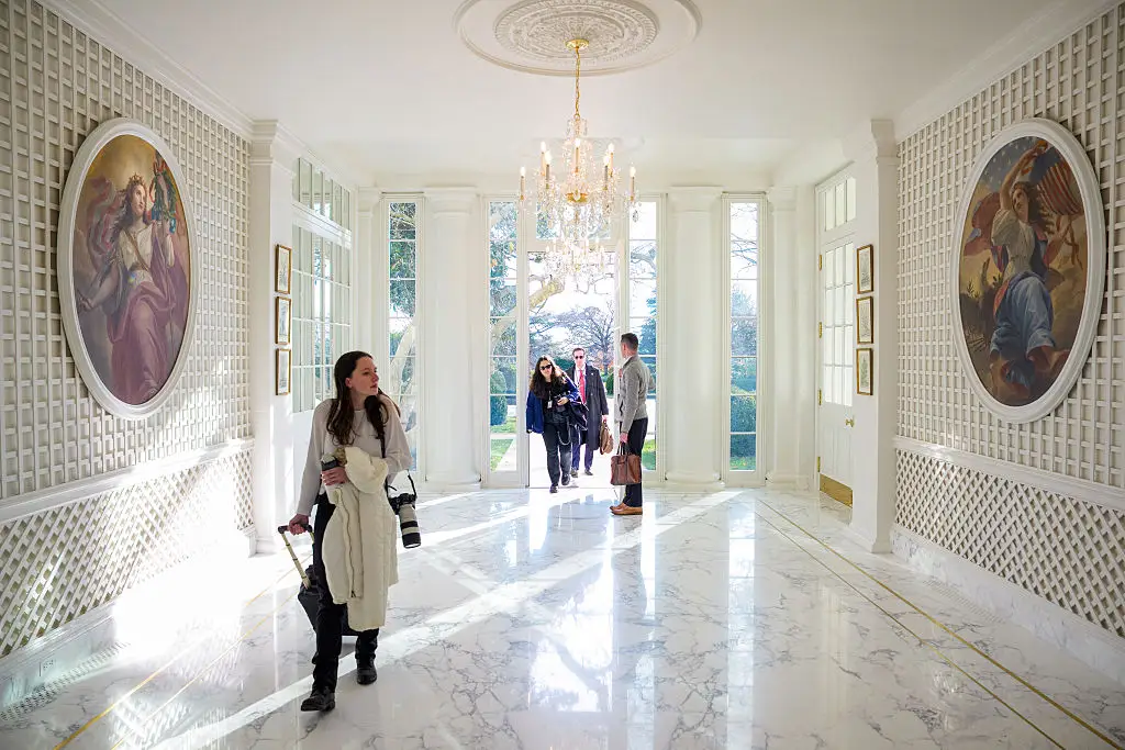 The Palm Room of the White House.