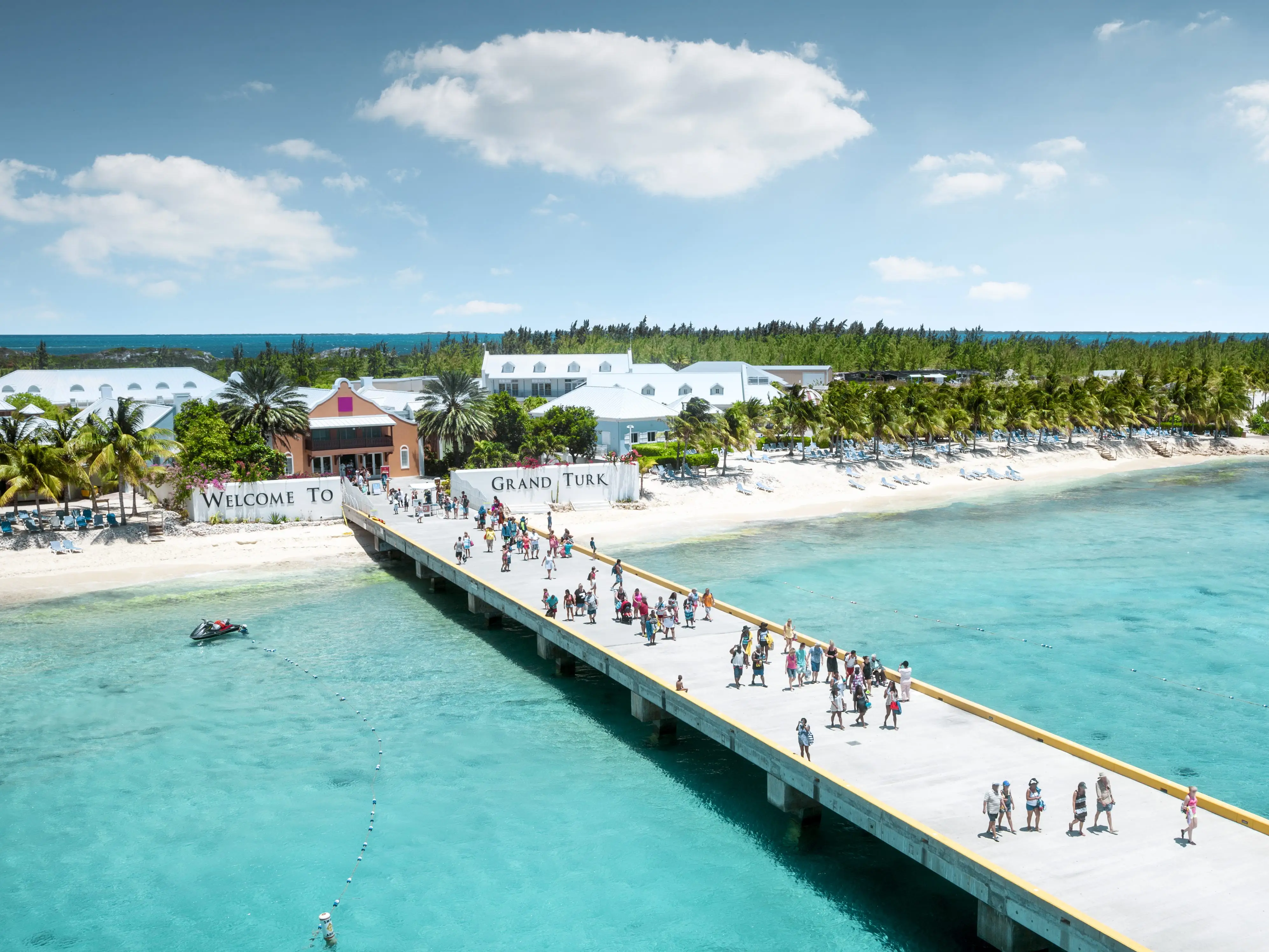 Aerial view of Grand Turk, Turks and Caicos Islands