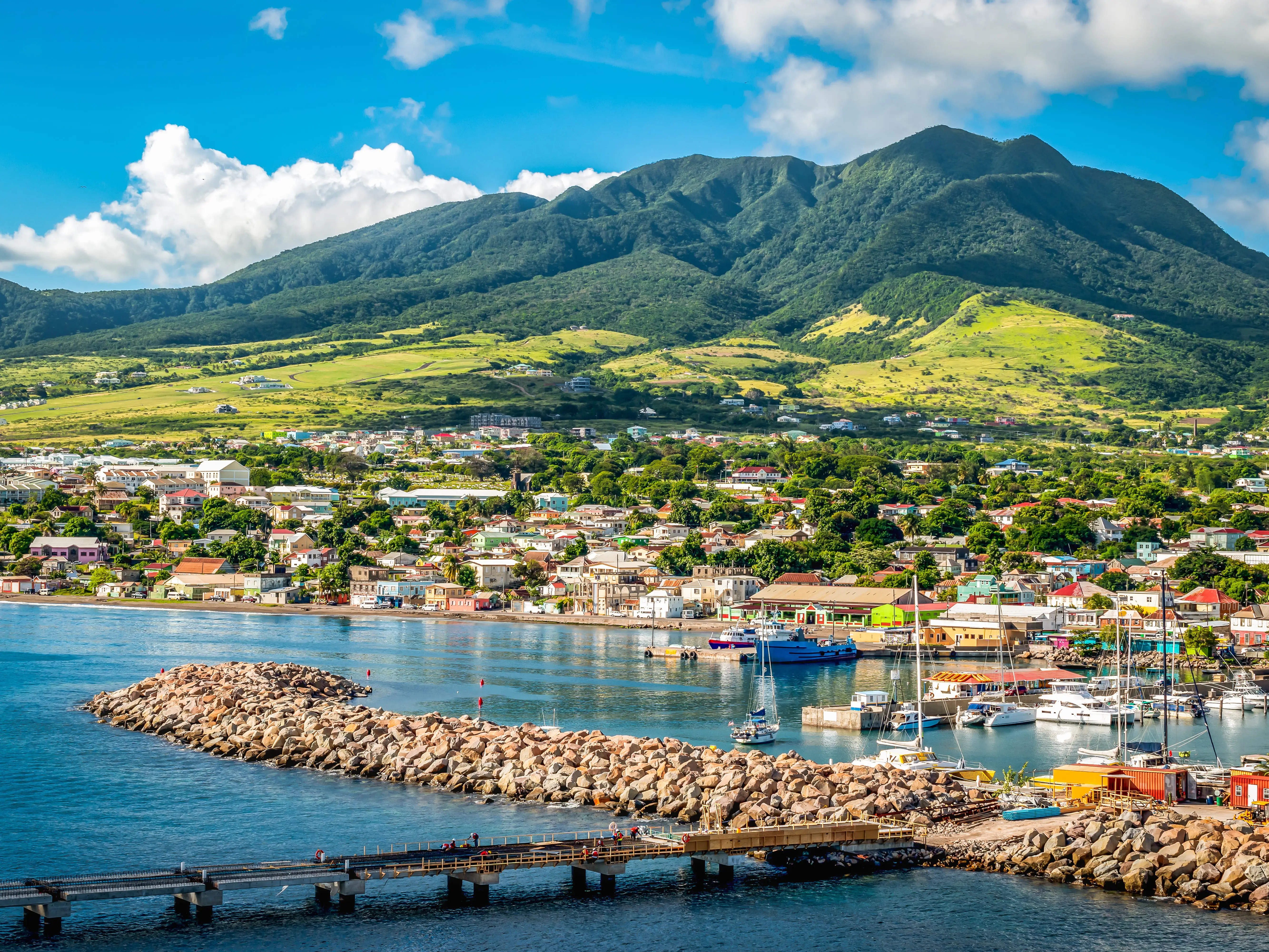 View of the island of Saint Kitts in Saint Kitts and Nevis.