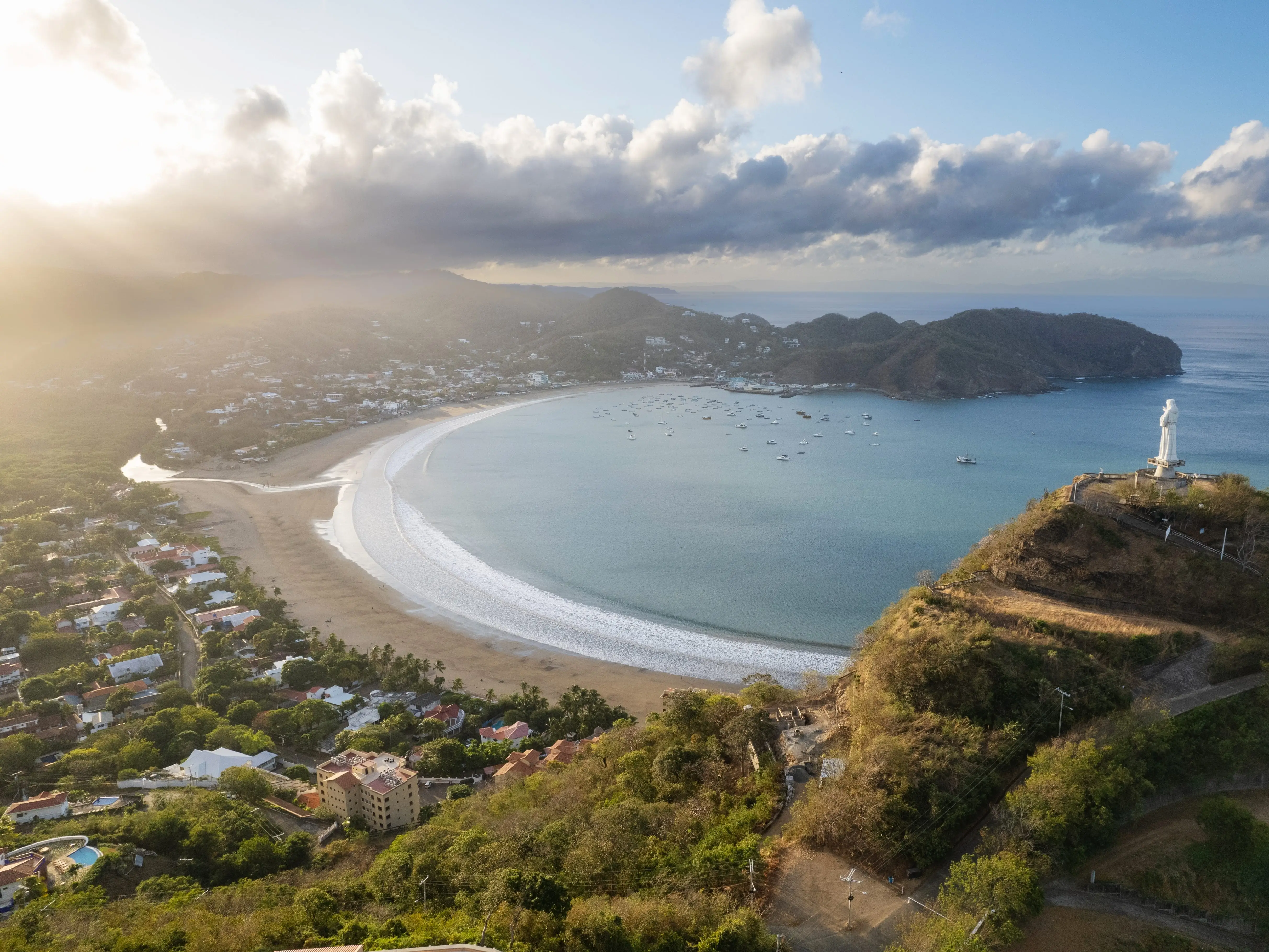 Aerial view of San Juan del Sur in Nicaragua.