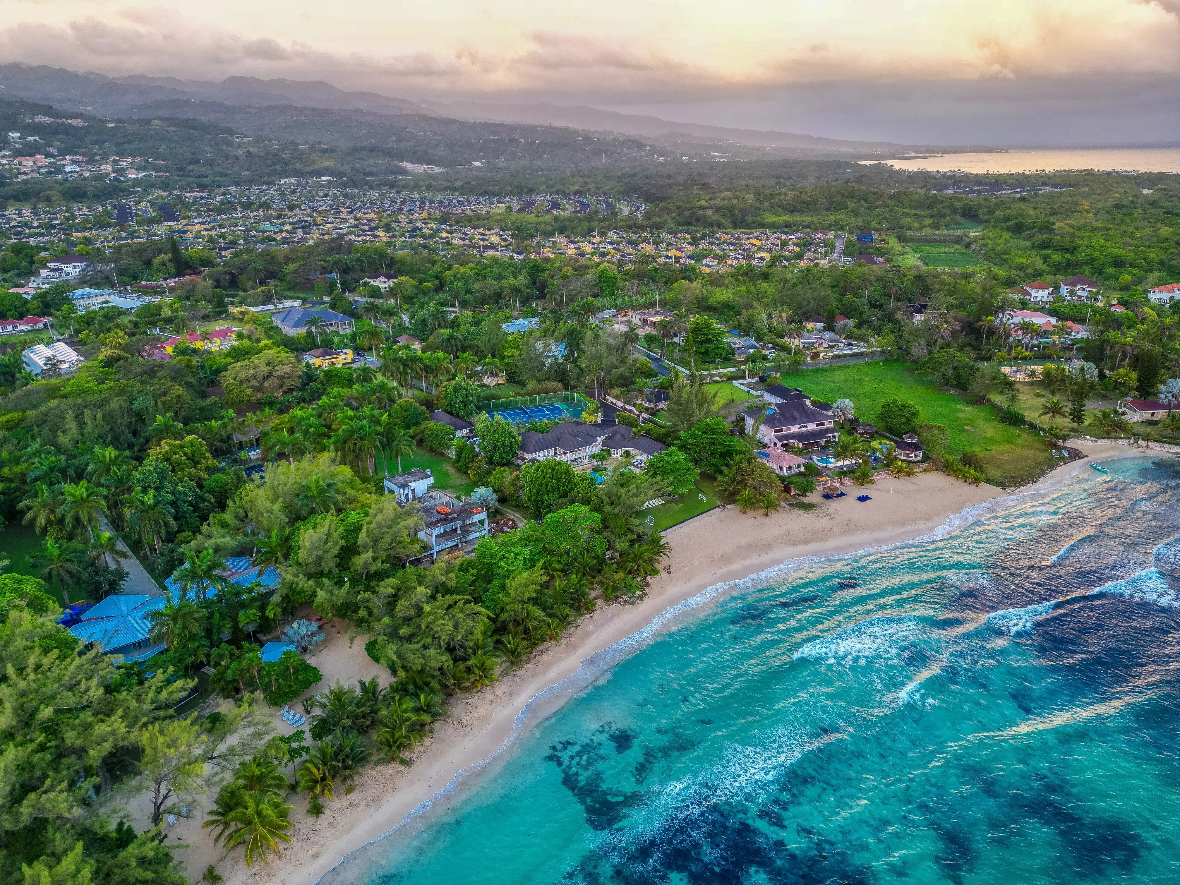 Aerial view of Ocho Rios, St. Ann, Jamaica