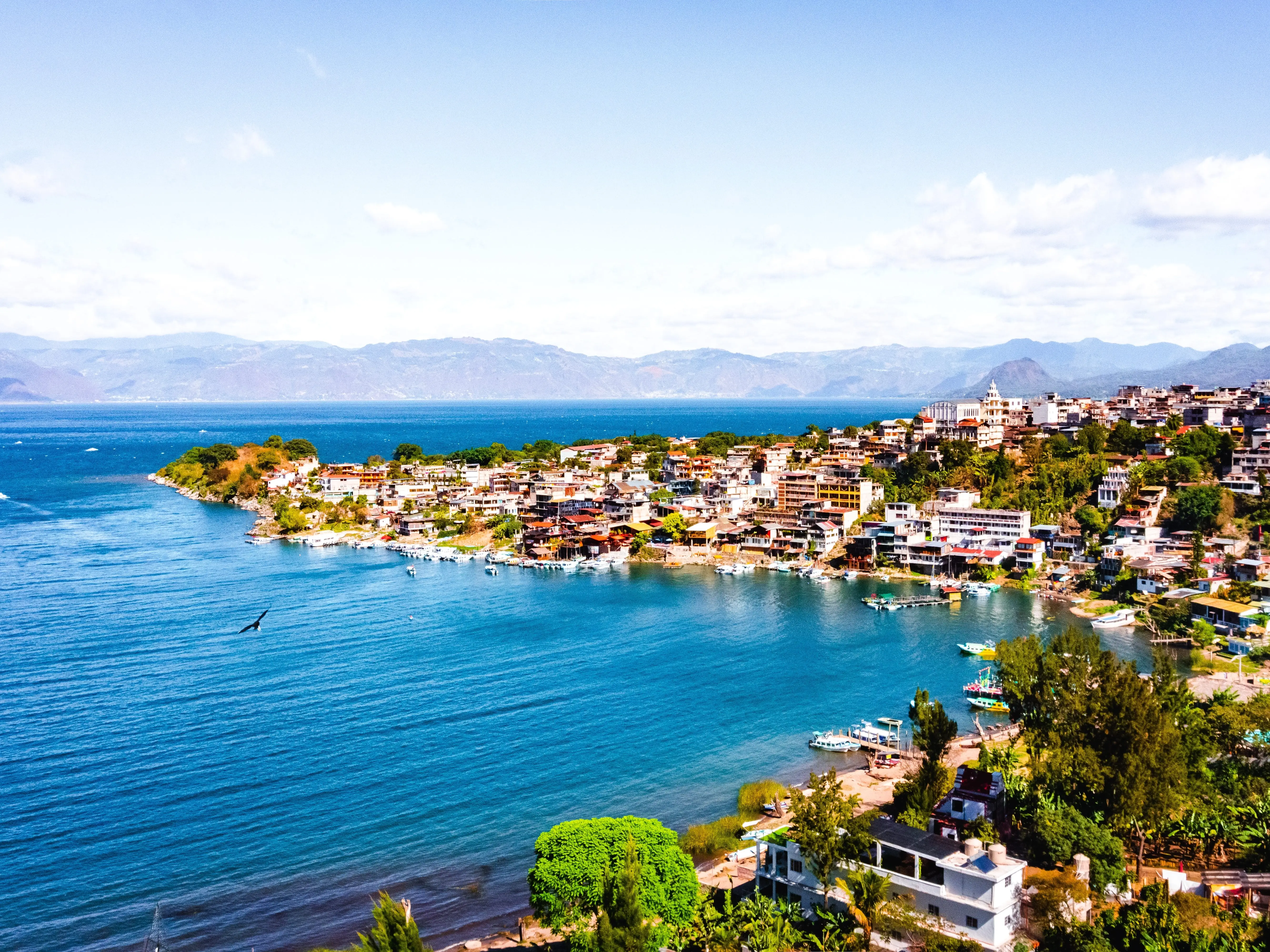 Aerial view of San Pedro la Laguna, Sololá Guatemala