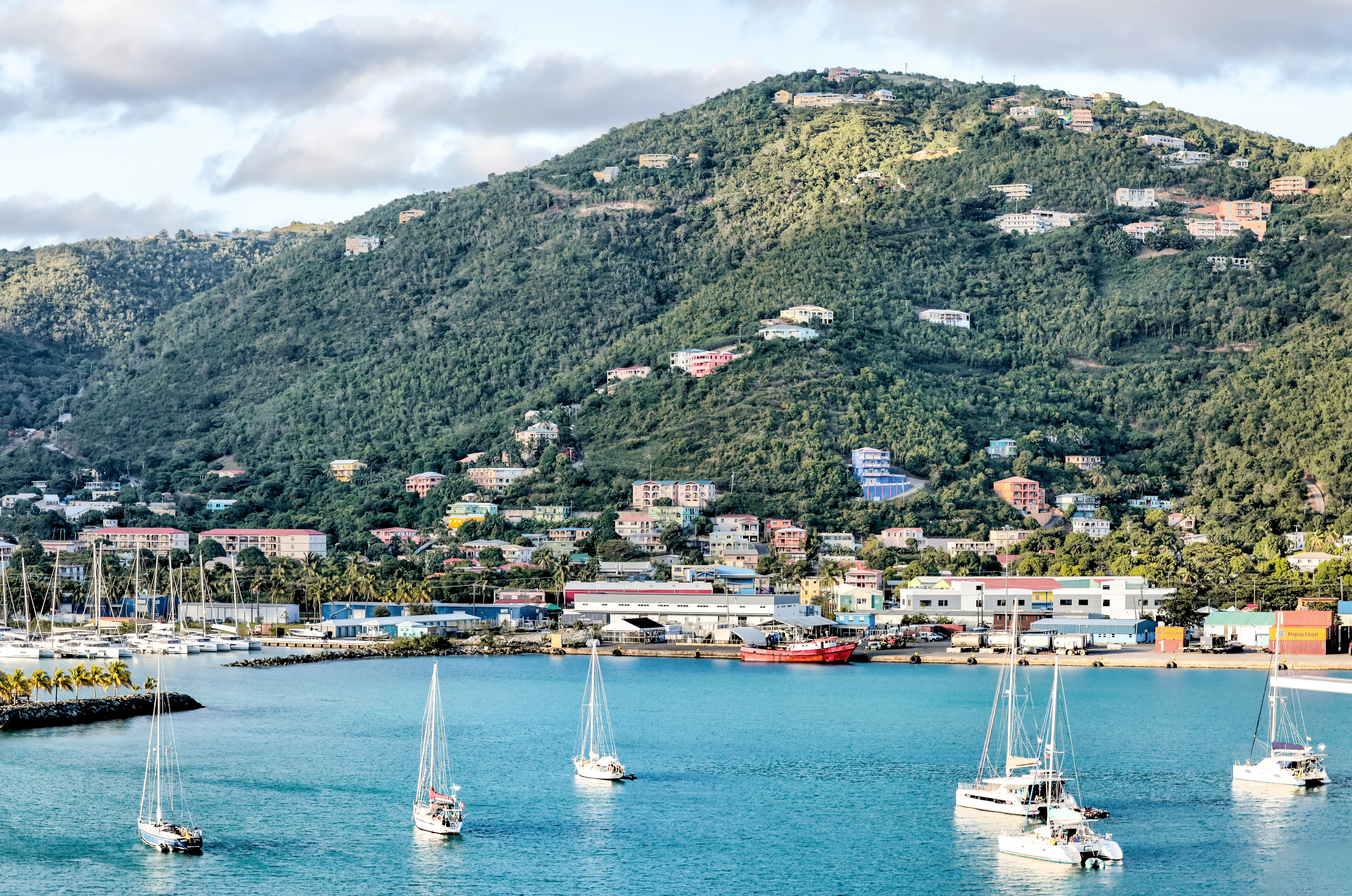 The shoreline of Tortola in the British Virgin Islands