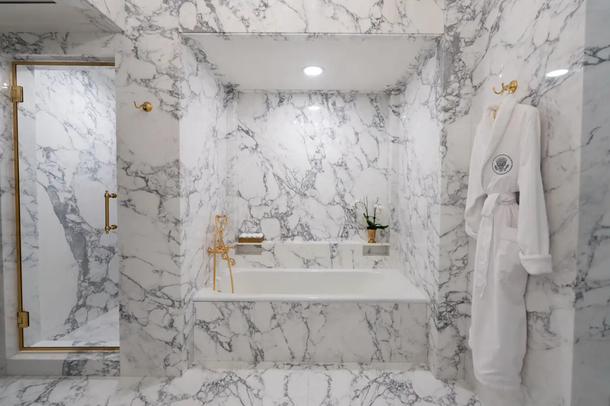 The Lincoln Bathroom after Donald Trump's renovation.