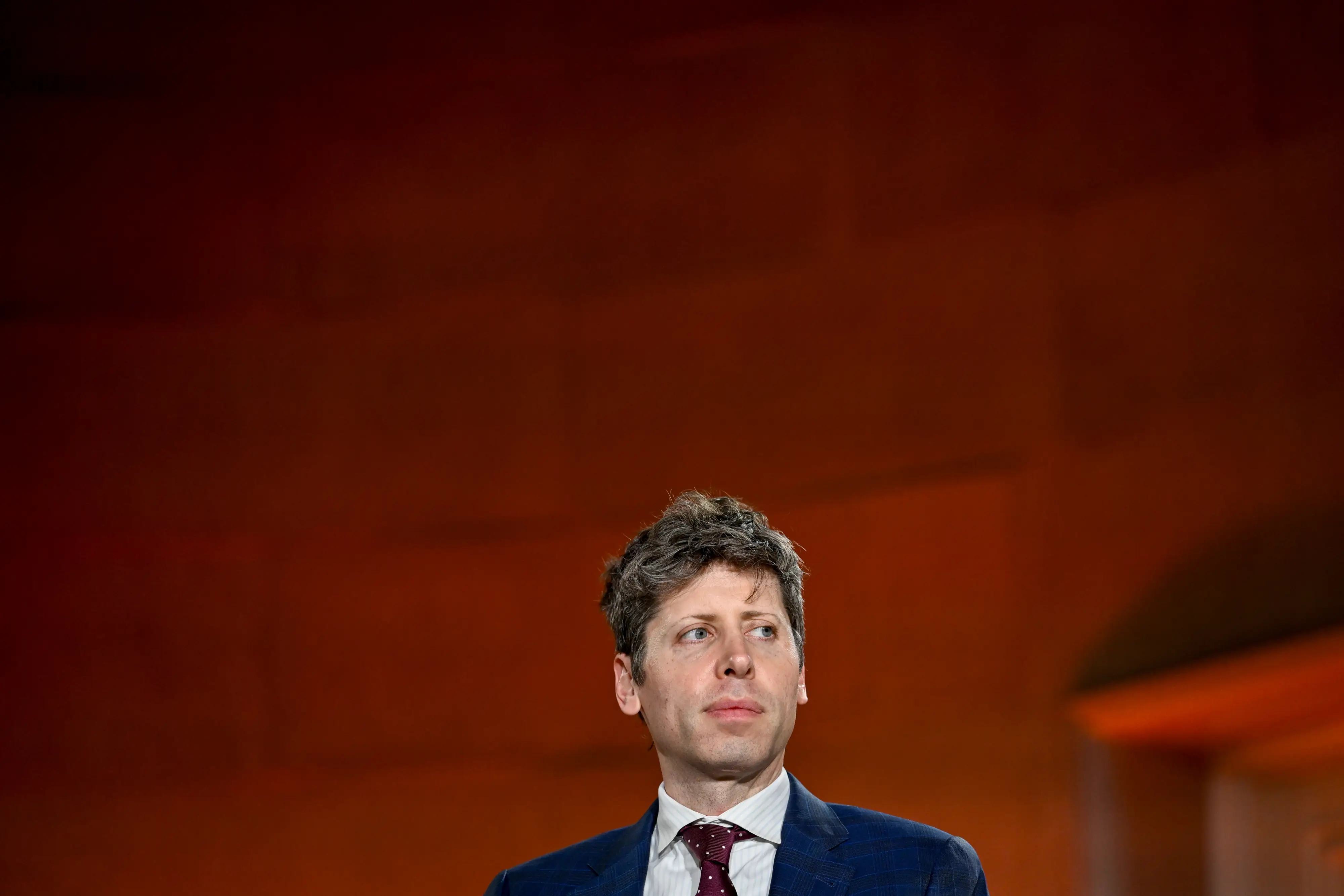 Sam Altman, chief executive officer of OpenAI Inc., during BlackRock's 2026 Infrastructure Summit in Washington, DC, US, on Wednesday, March 11, 2026.