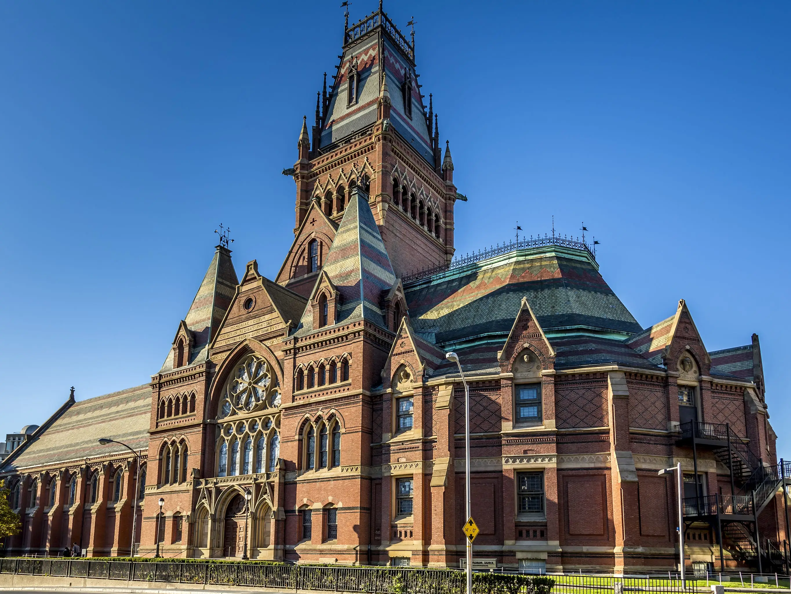 Harvard University Historic Building in Cambridge, Massachusetts, USA.