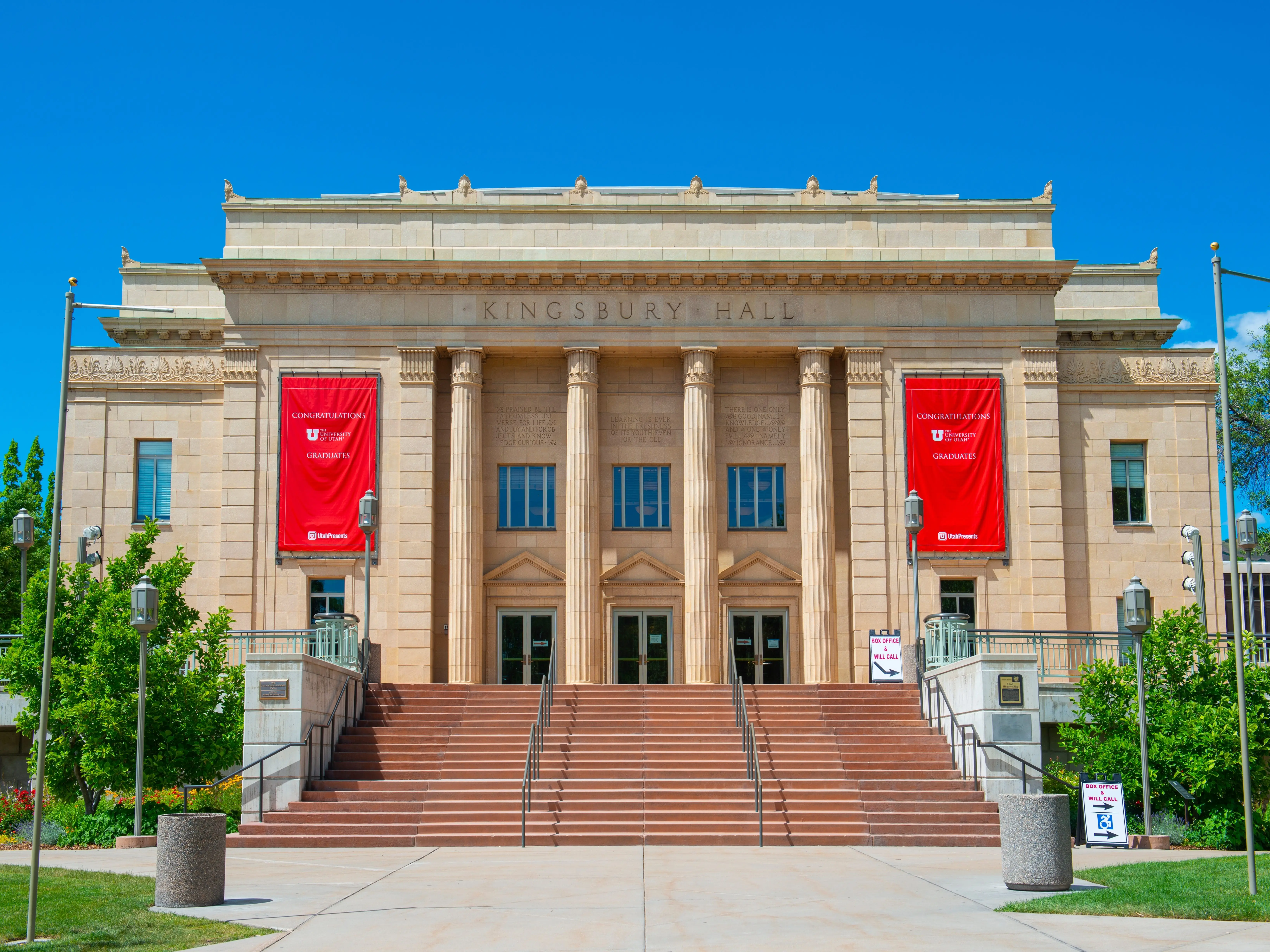 Kingsbury Hall at University of Utah Presidents Circle at main campus in Salt Lake City, Utah UT, USA.