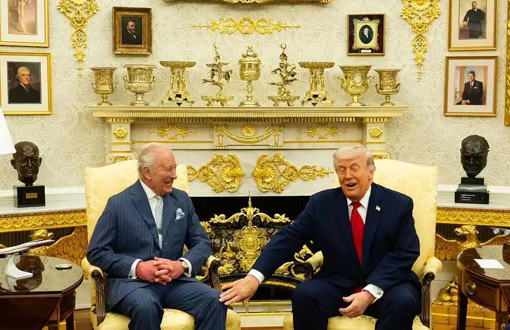King Charles and Donald Trump meet in the Oval Office.
