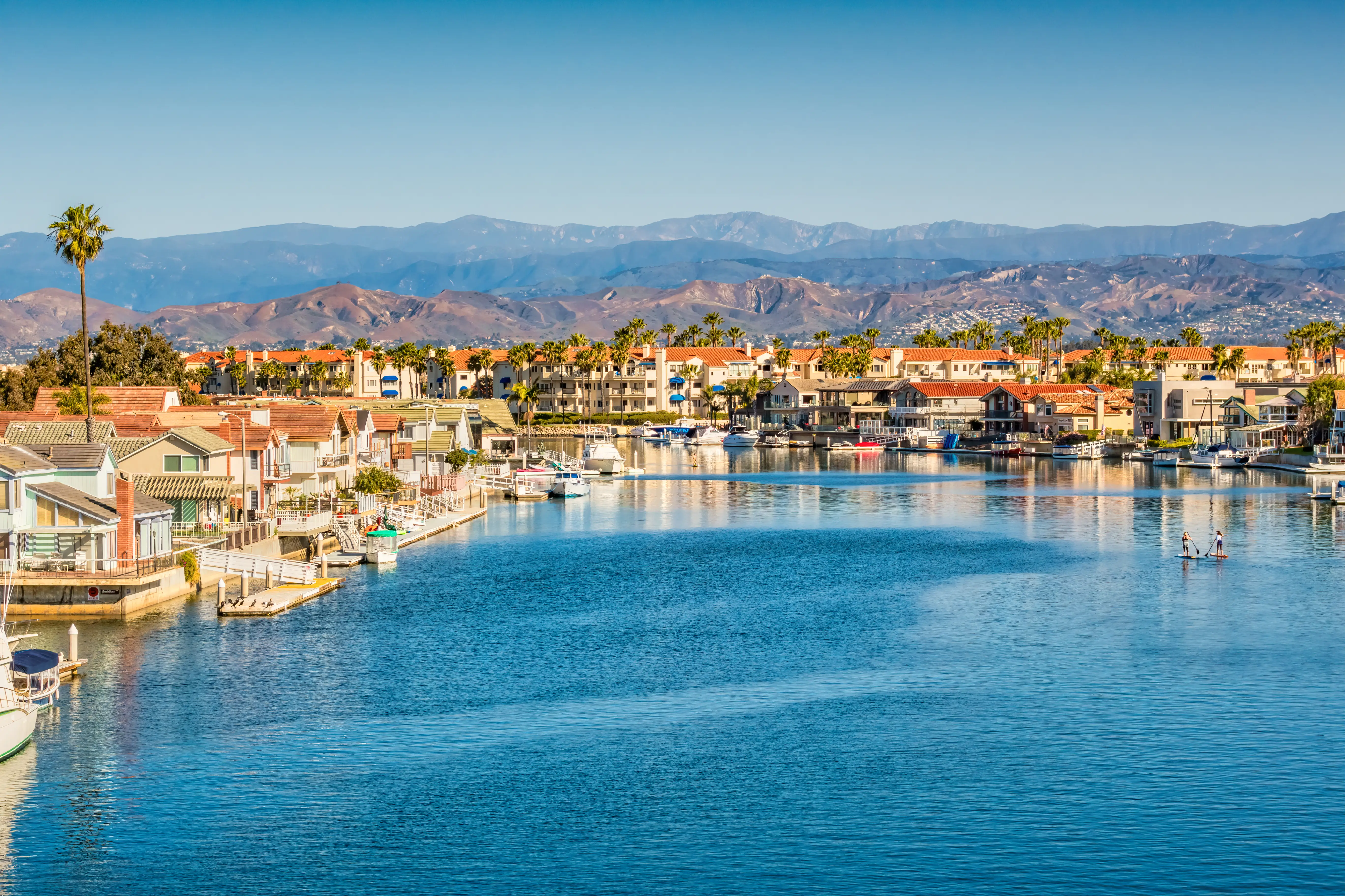 Waterfront houses in Oxnard, California.