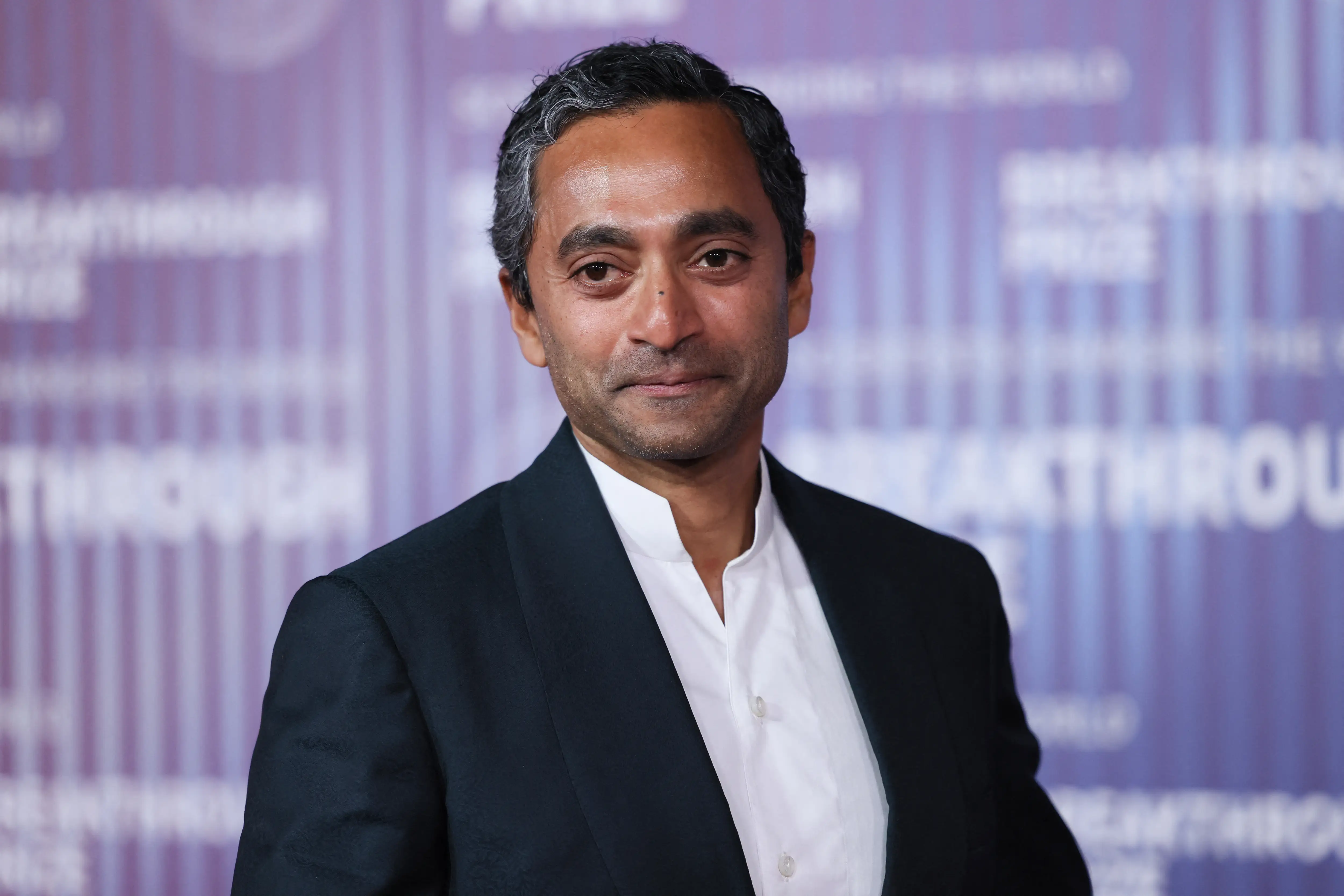 Social Capital CEO Chamath Palihapitiya at the Tenth Breakthrough Prize Ceremony at the Academy Museum of Motion Pictures in Los Angeles.