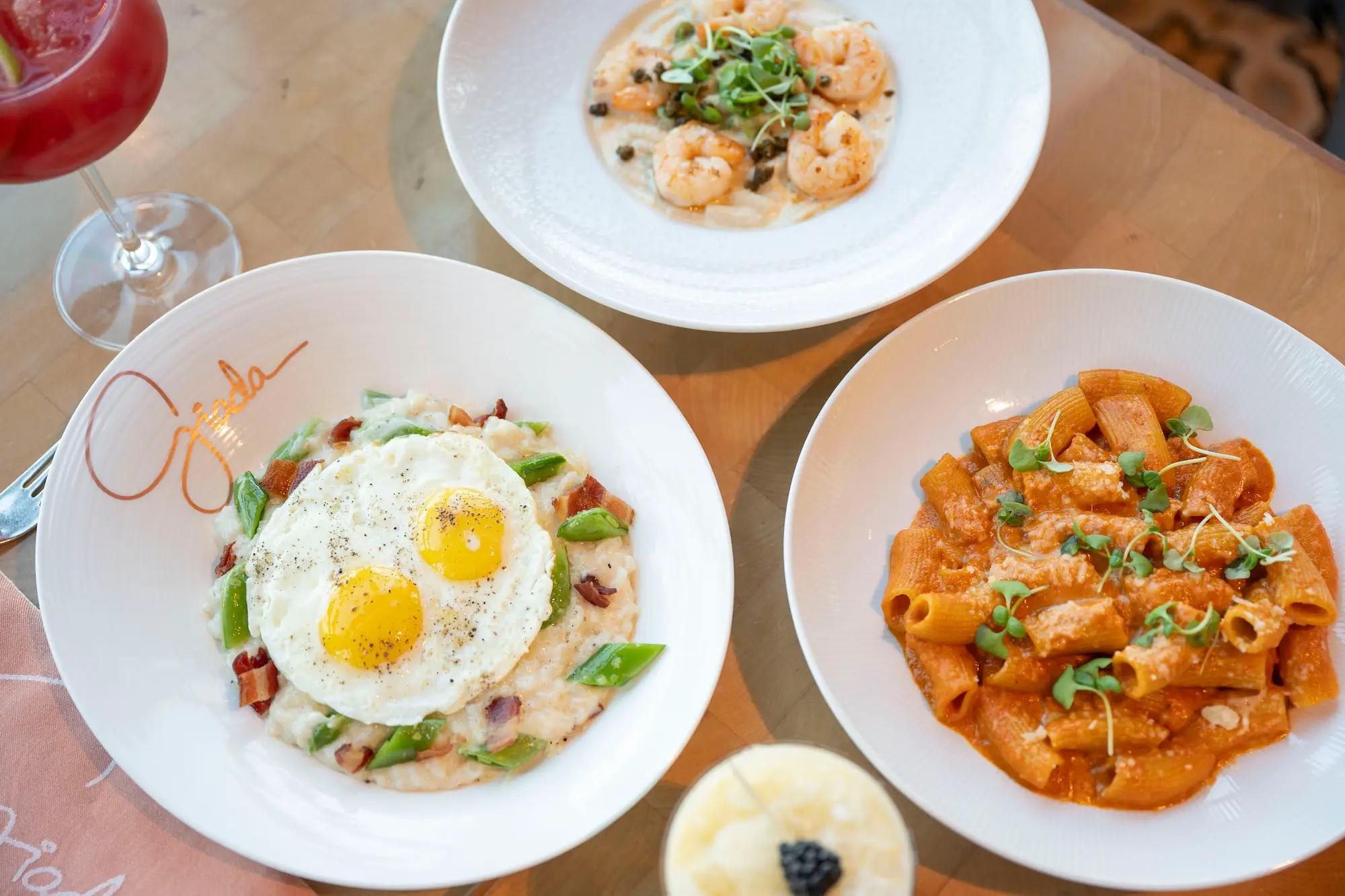 Dishes from Giada restaurant at The Vanderpump Hotel