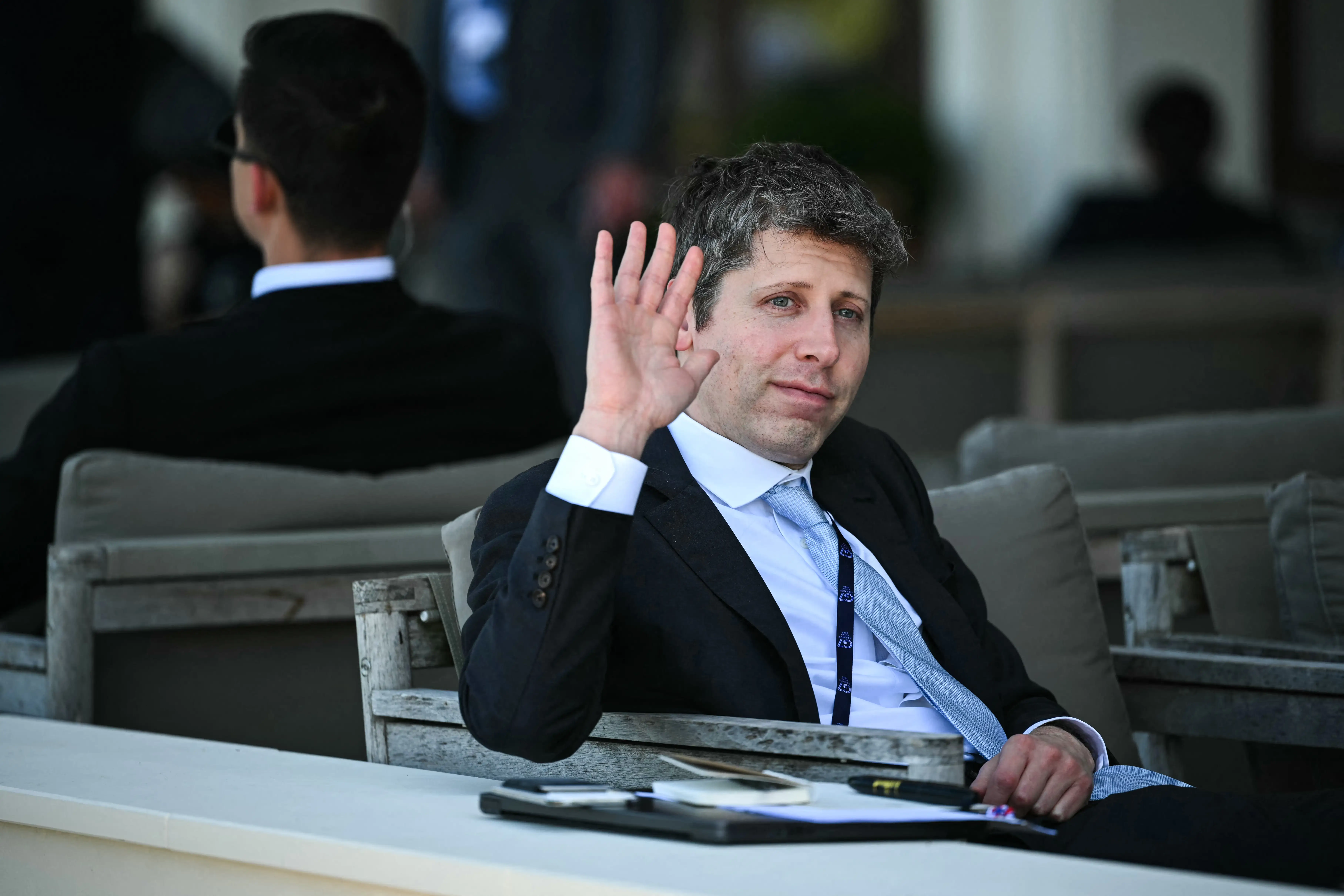 OpenAI CEO Sam Altman waiting for an event at the G7 Summit.