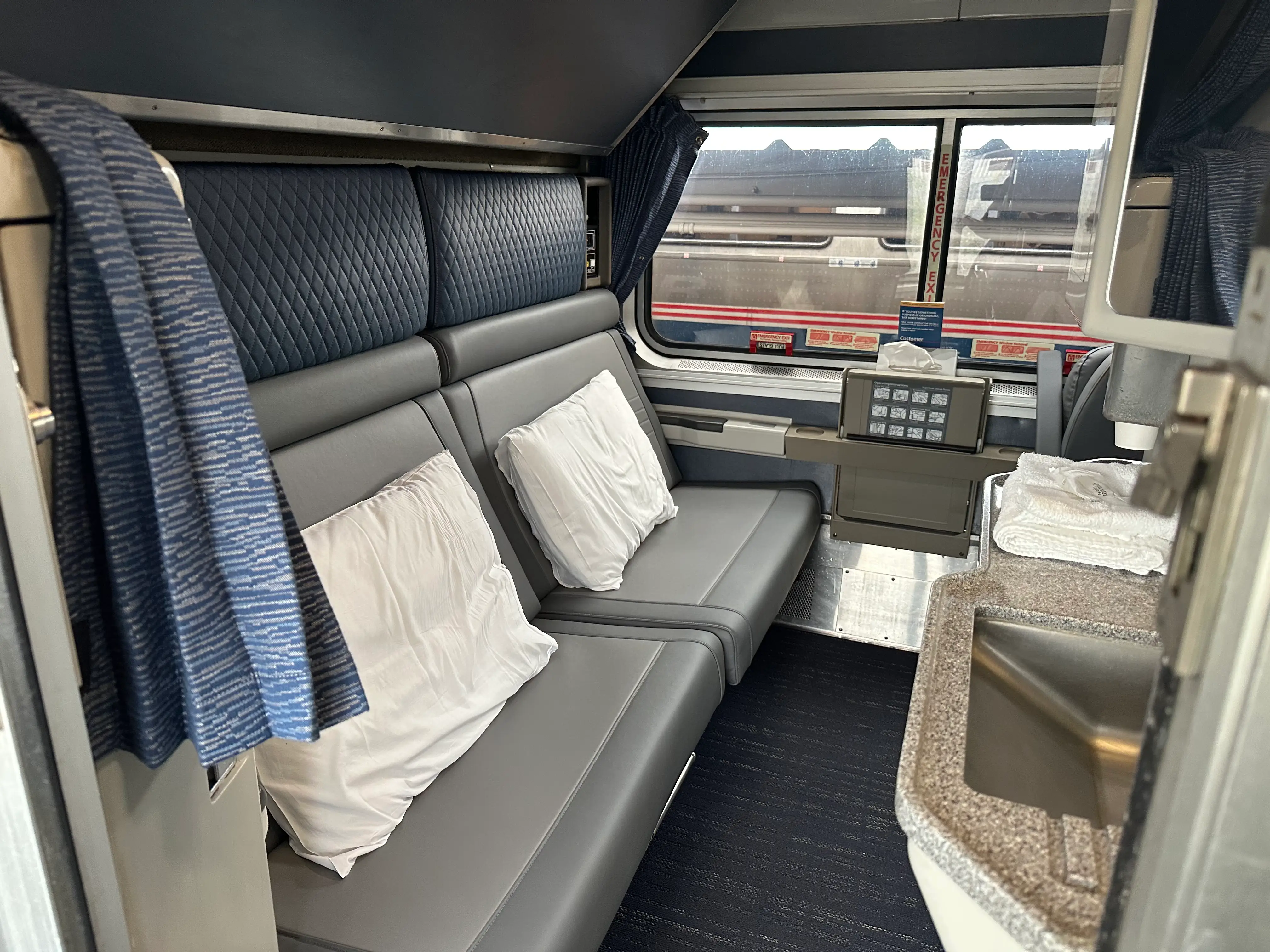 Private room with two seats, small sink on  Amtrak Auto Train