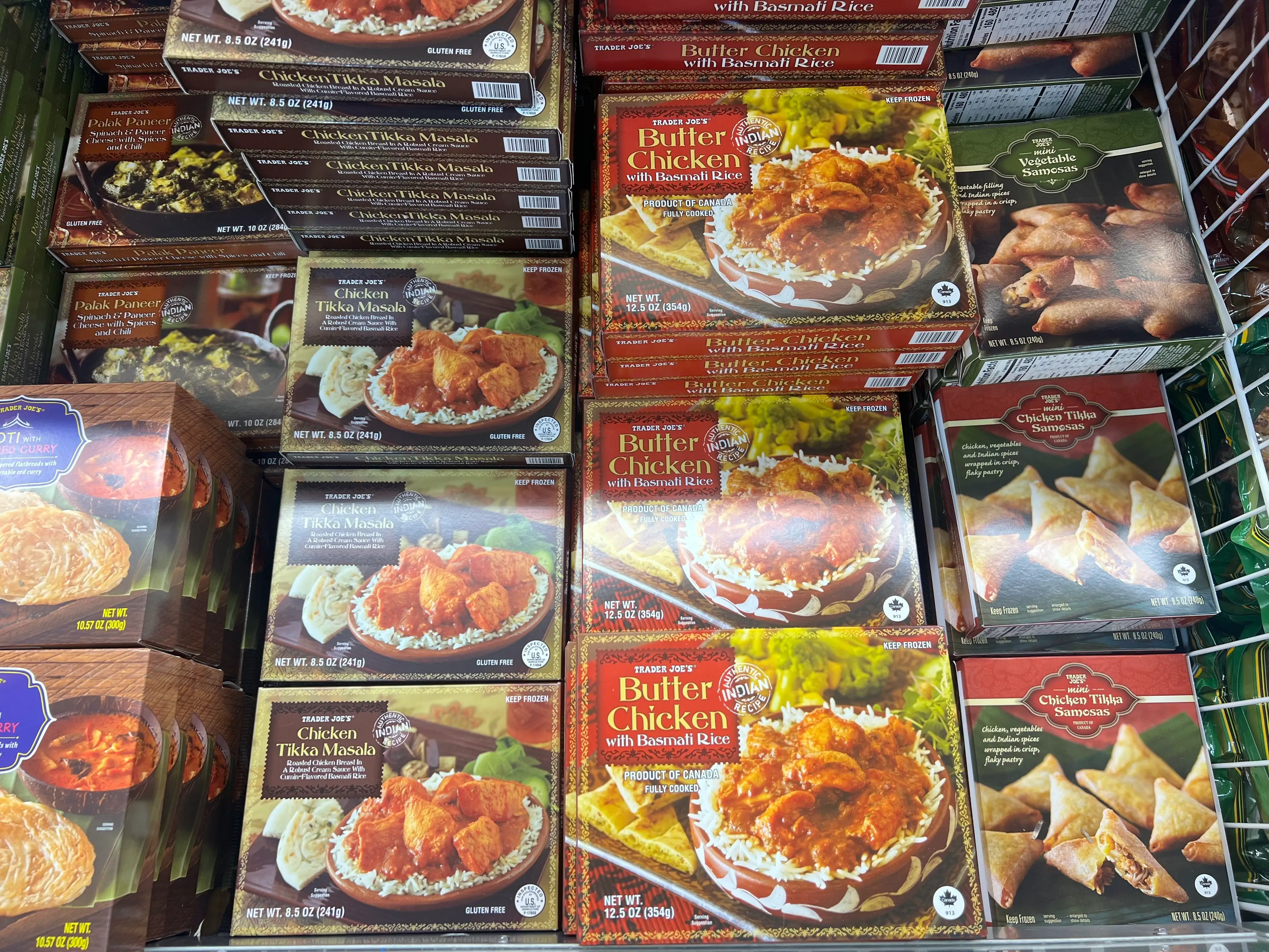 View of frozen meals at Trader Joe's