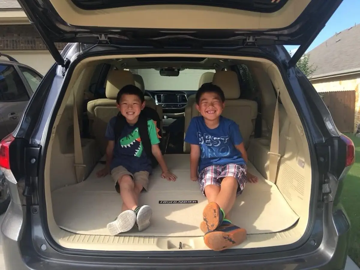 The author's children were on their way to school when they were younger.