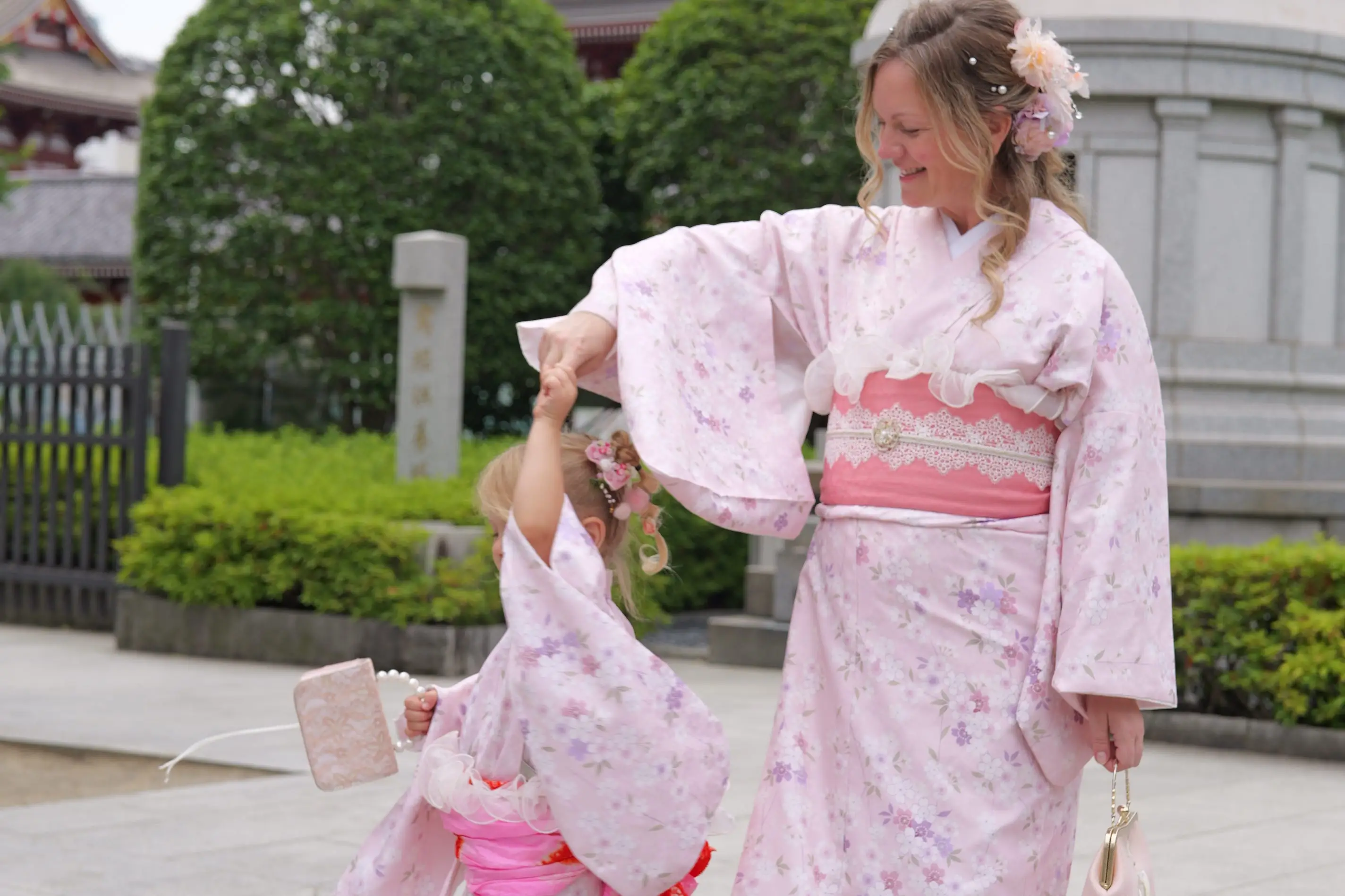 Mom and daughter in Tokyo