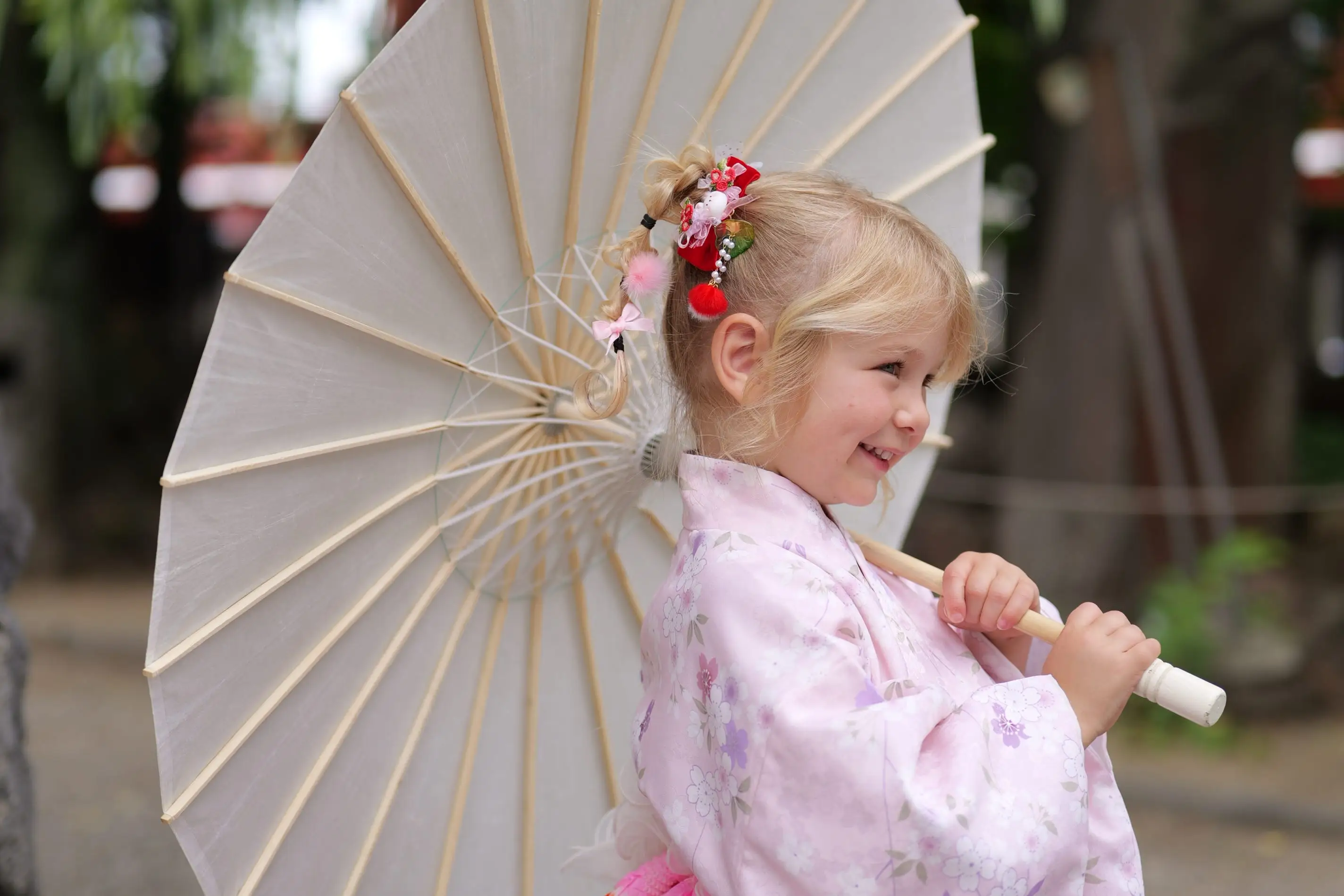 Toddler in a kimono