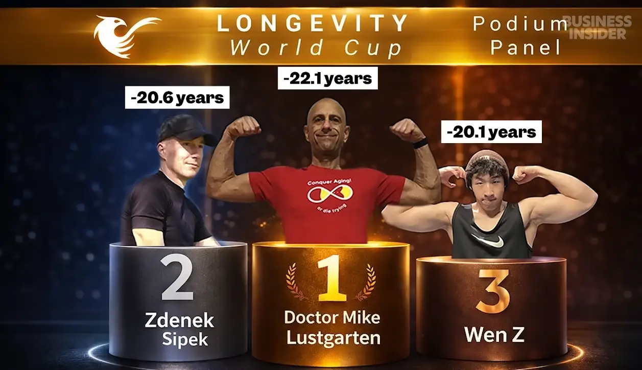 The top three winners of the Longevity World Cup