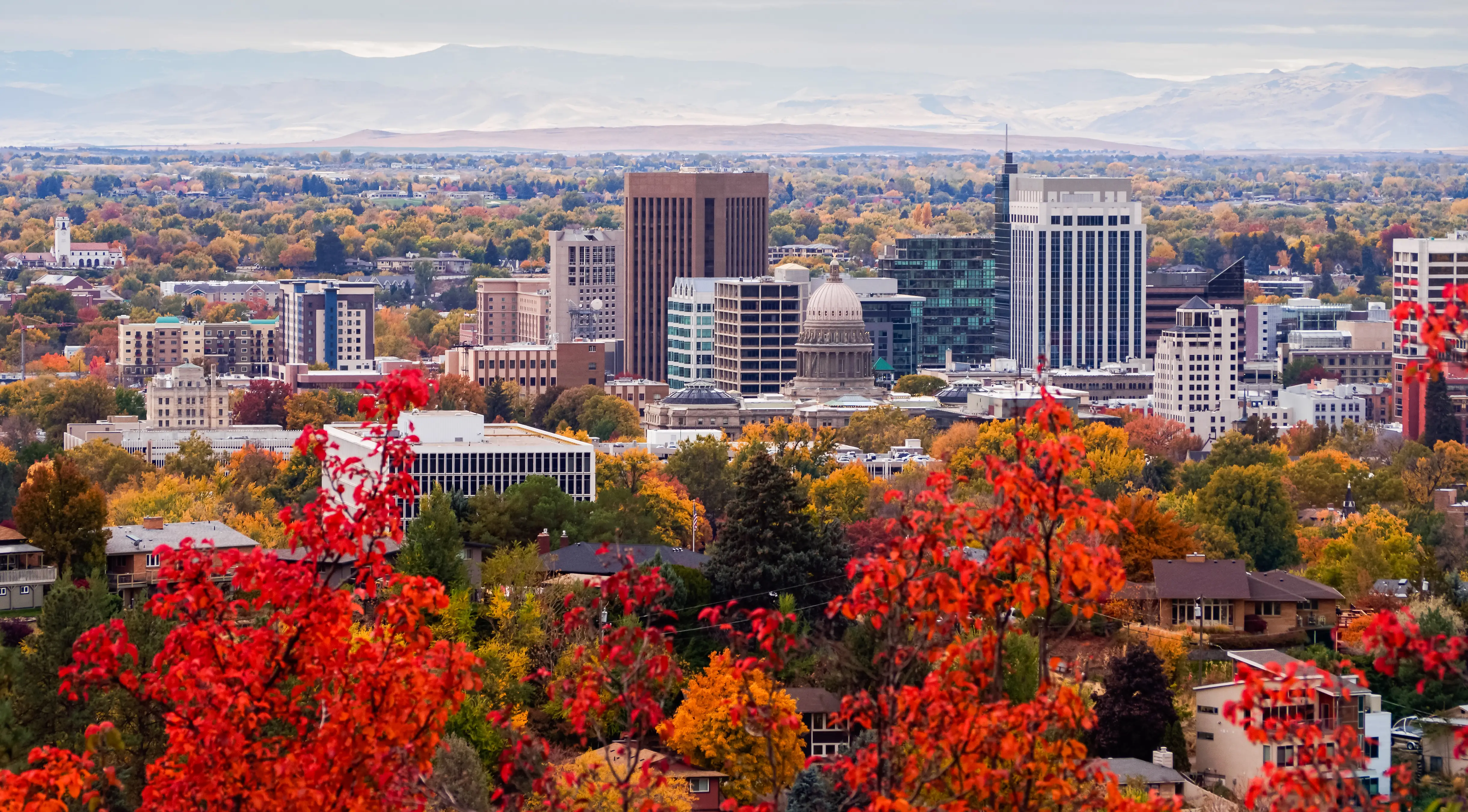 Boise, Idaho, skyline panorama with fall colors