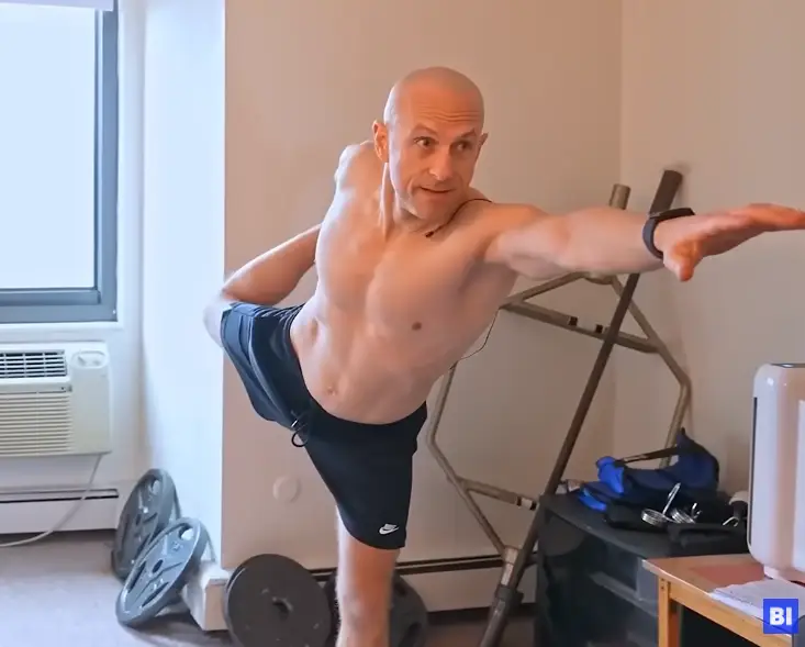 Michael Lustgarten working out.