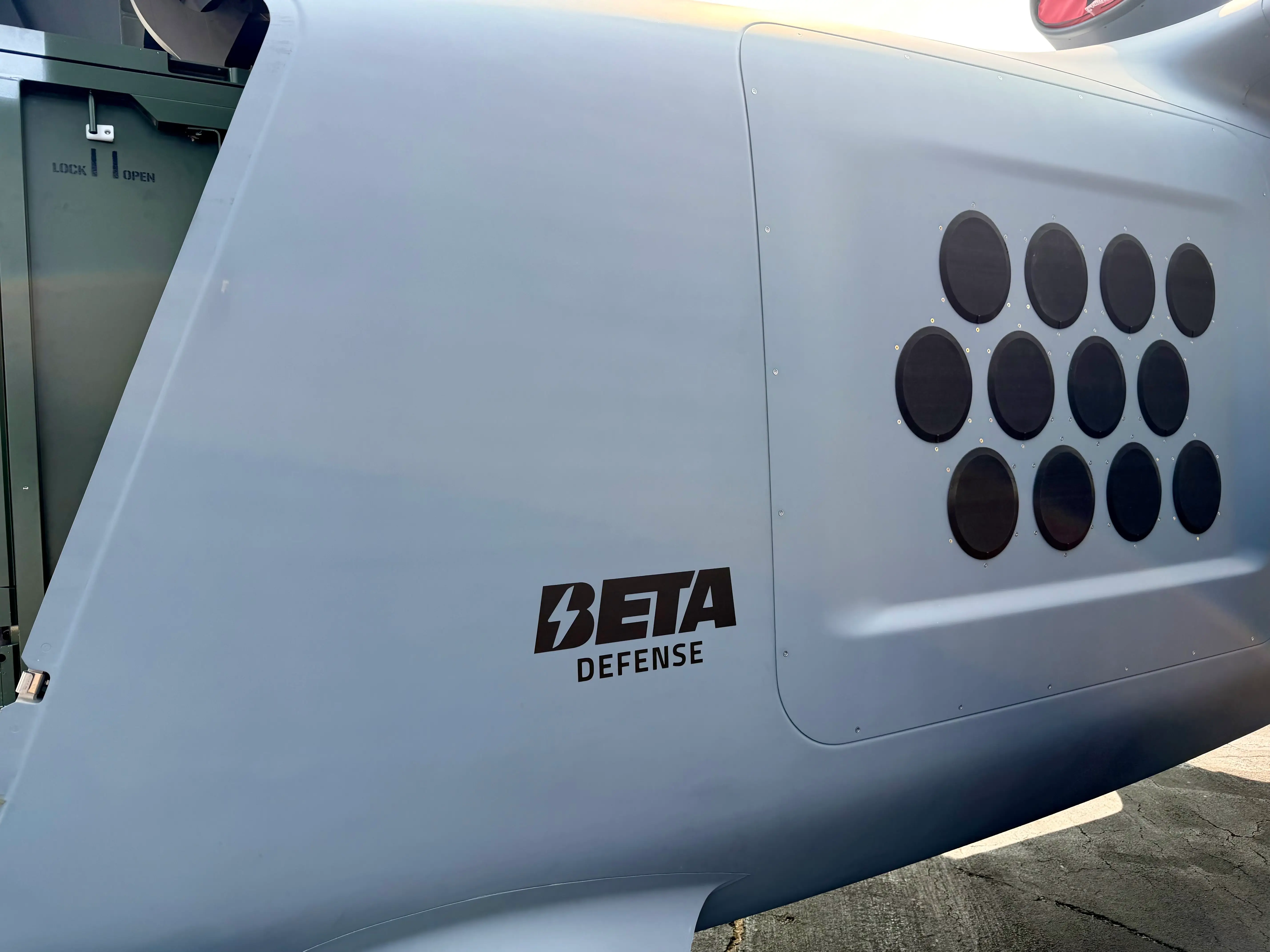 A close up of the side of a Beta Technologies MV250