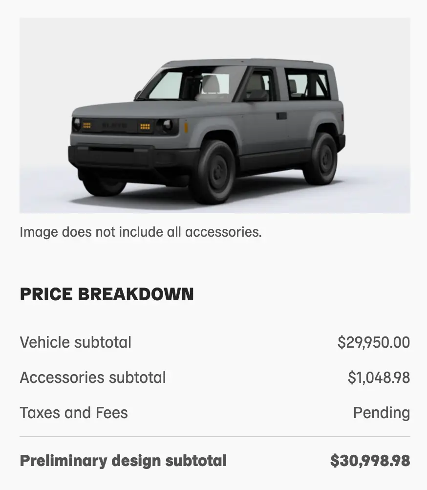 A gray Slate SUV with the squareback addition.
