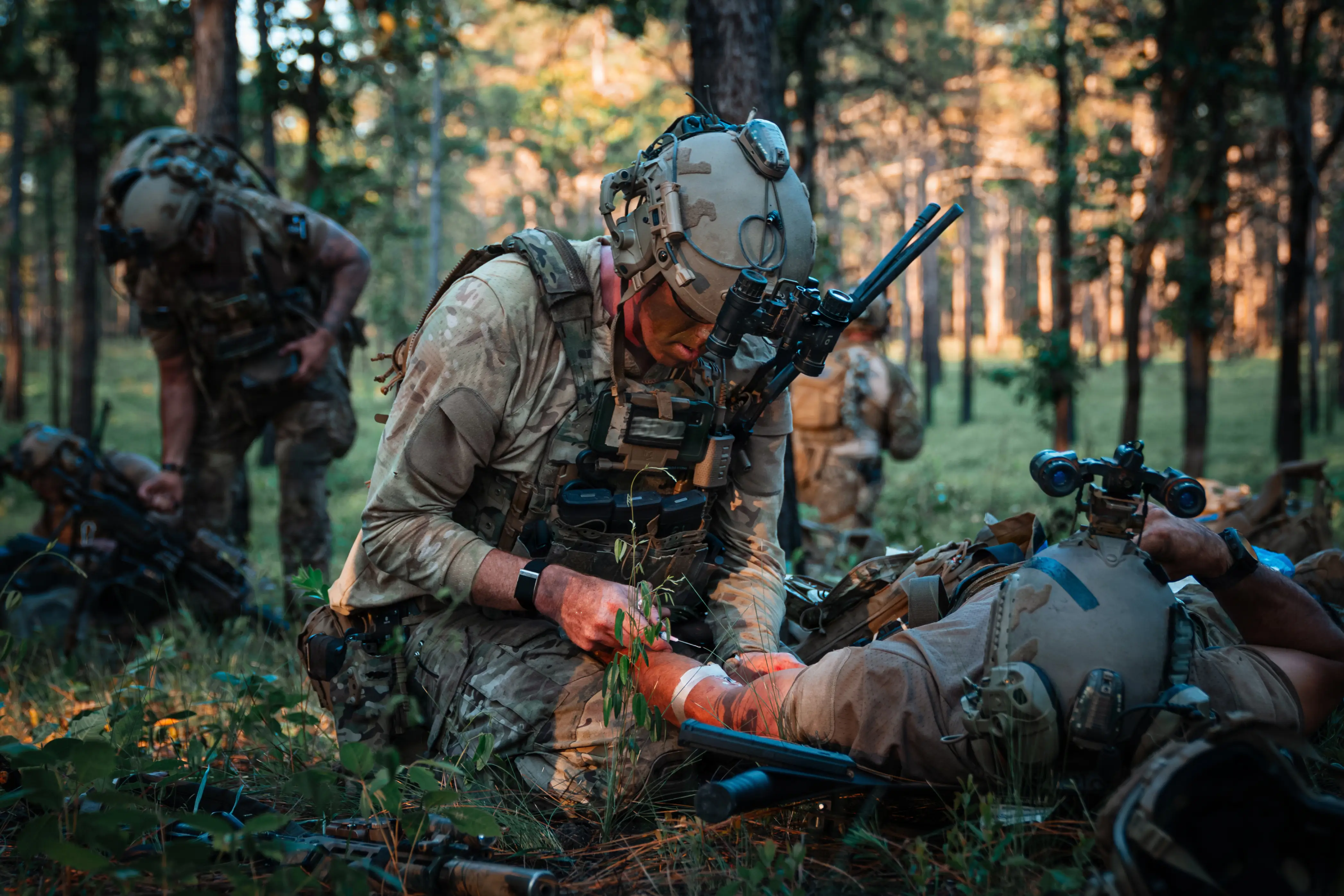Military medics and trauma teams are training for a potential battlefield where they must care for wounded teammates for weeks before they can be evacuated.