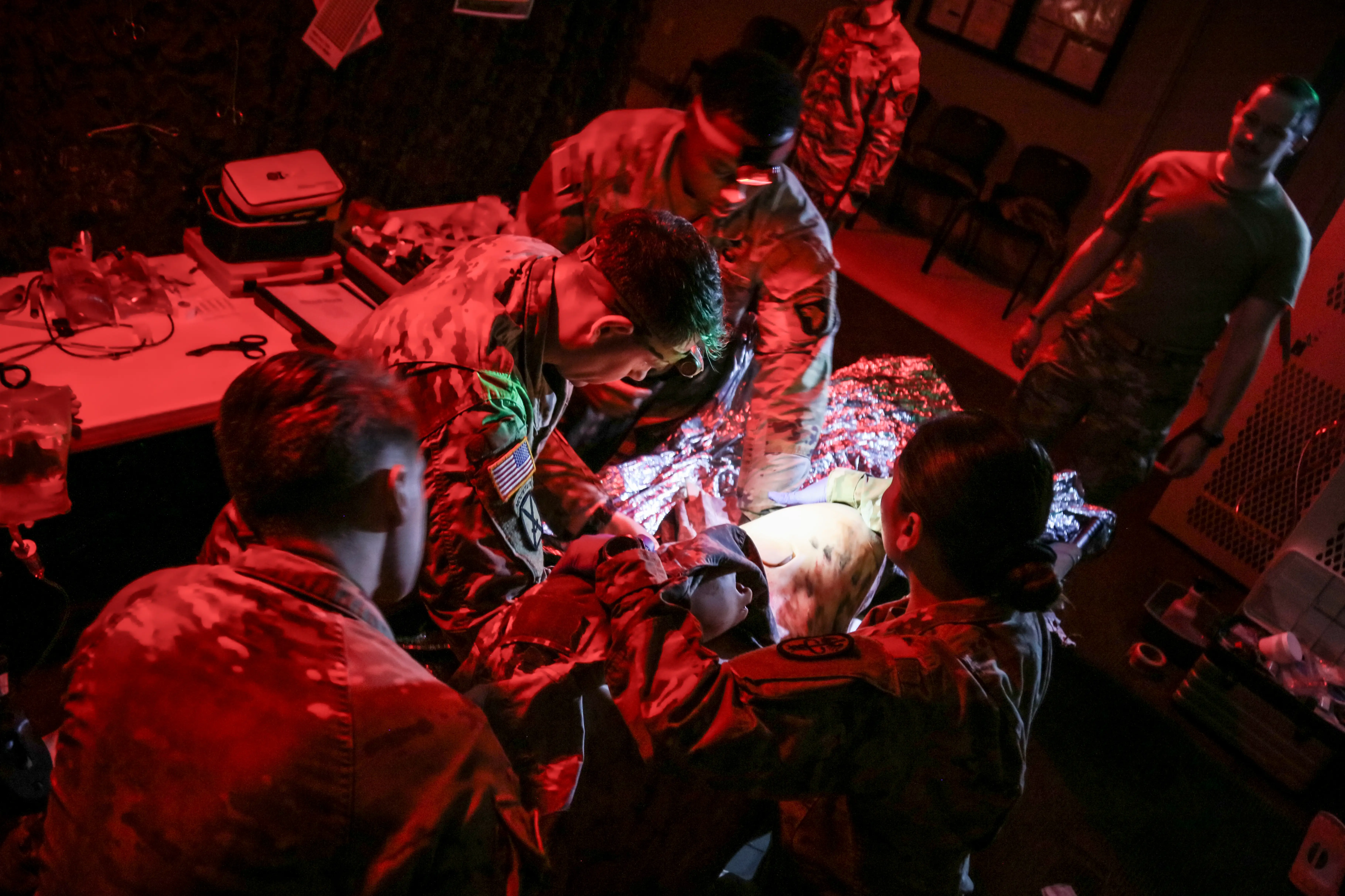 Military surgical team.