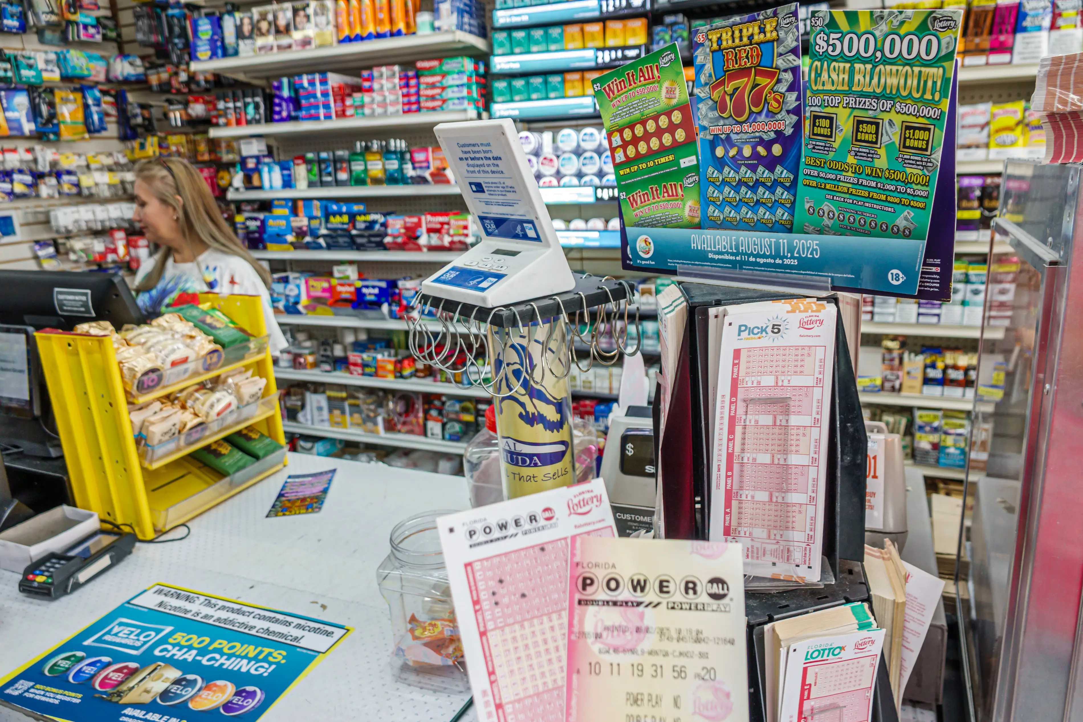 A lottery display at a store in Florida.