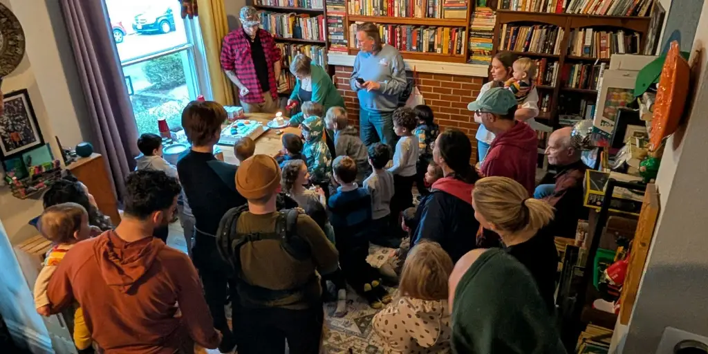 We skipped the expensive birthday venue. Our muddy backyard was better for 90 kids.