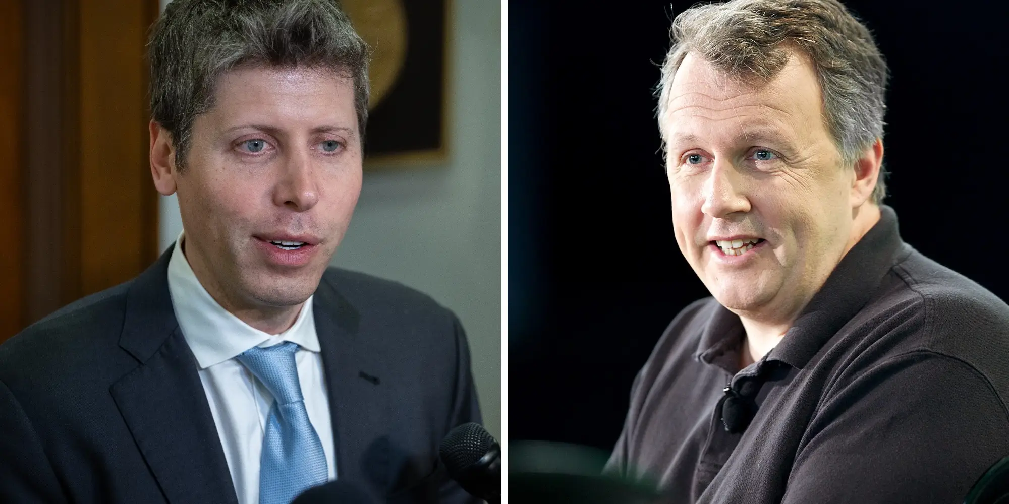 A composite image of Sam Altman and Paul Graham