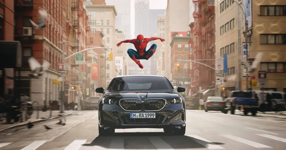 You can’t escape ads for the new Spider-Man movie — even in your BMW